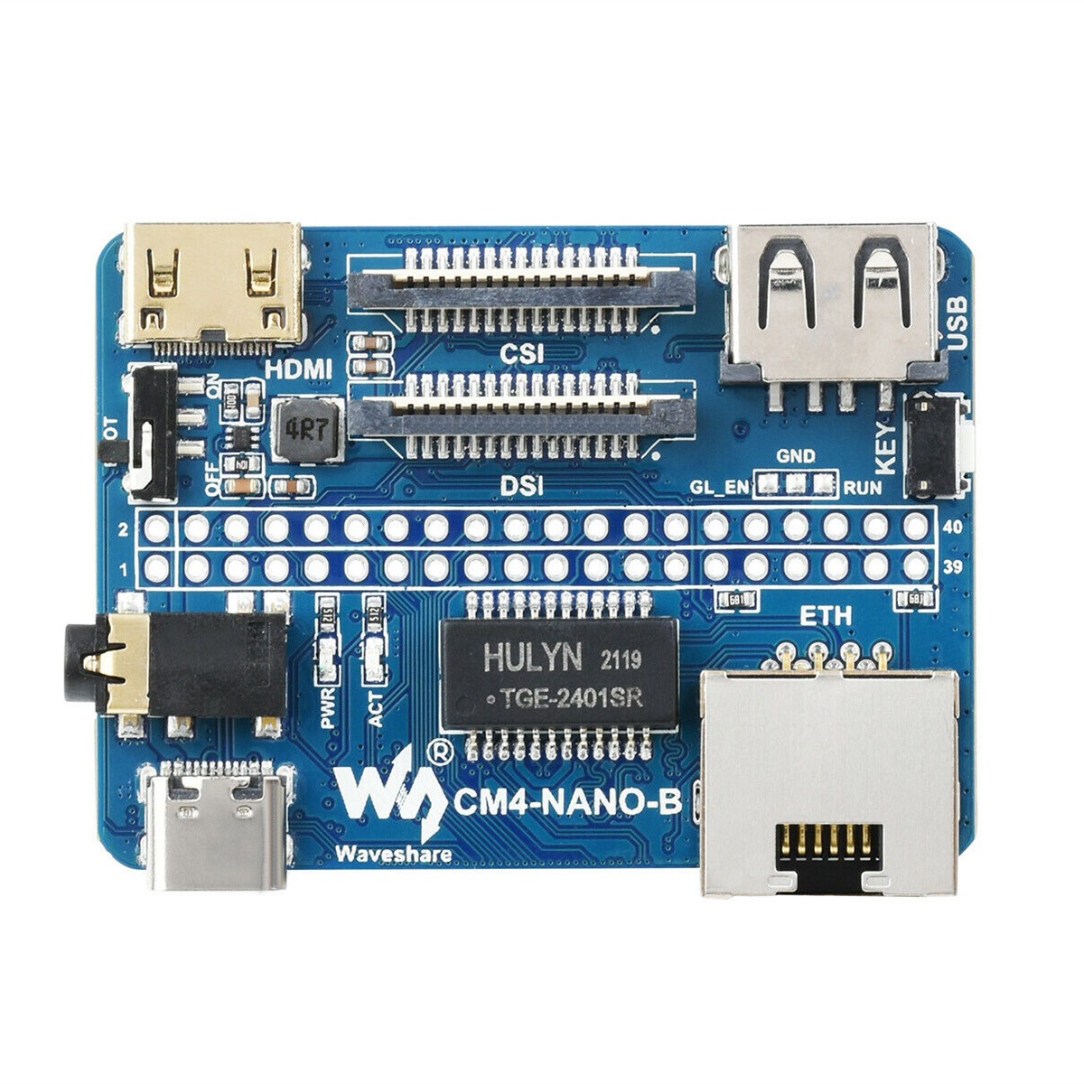 Dual Gigabit 5G 4G Ethernet Base Board (B) for Raspberry Pi Compute Module CM4