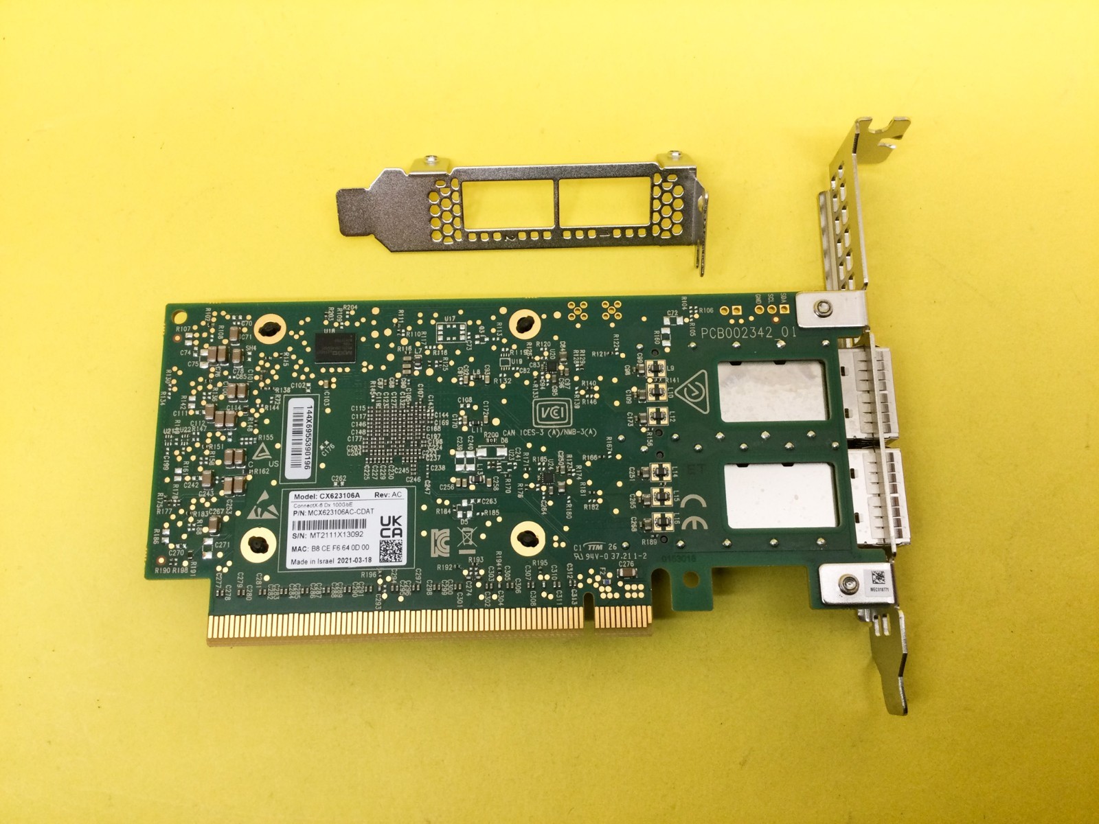 Mellanox ConnectX-6 DX 2-Ports 100Gb Ethernet Adapter Card MCX623106AC-CDAT