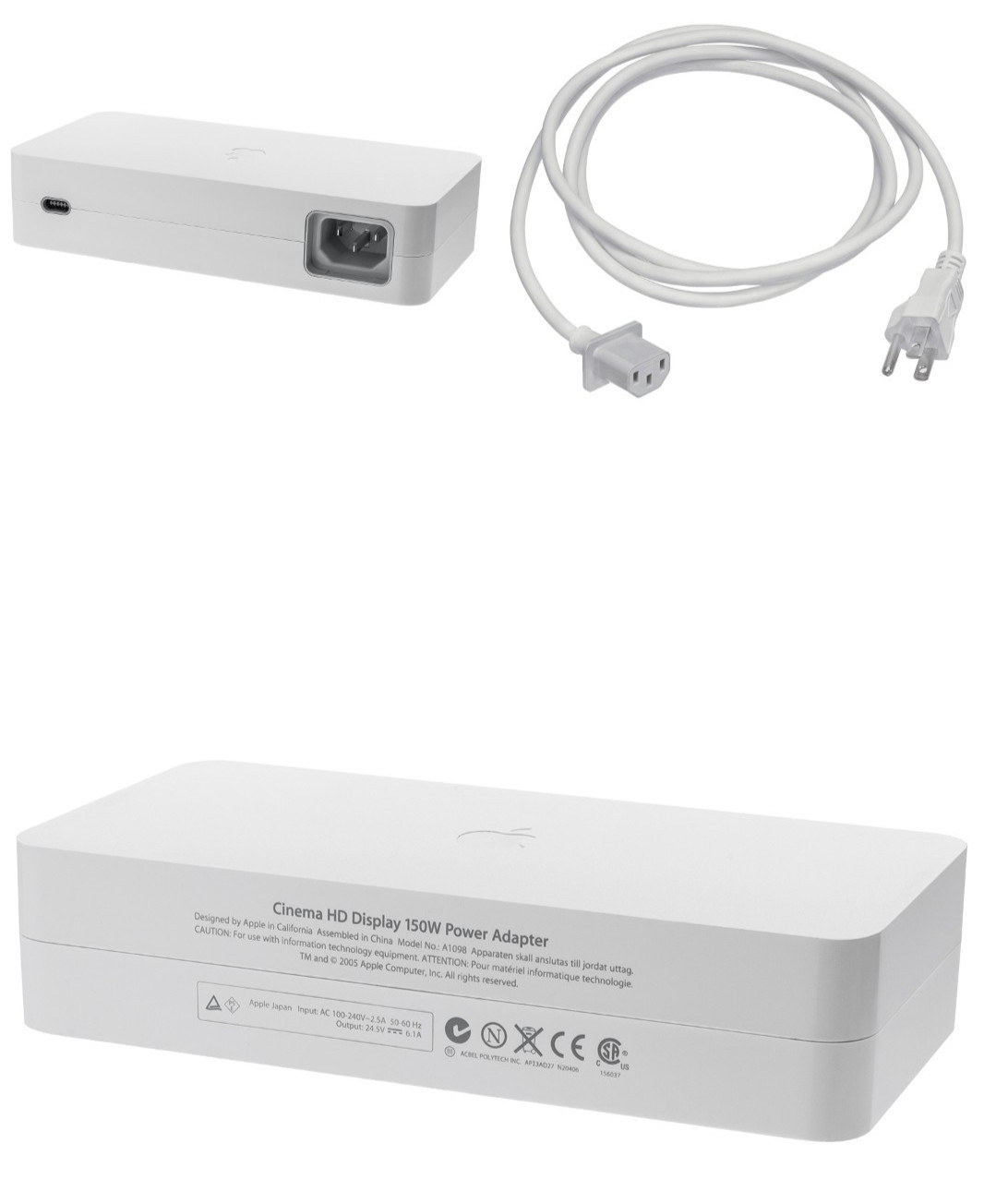 Apple A1083 Cinema HD 30″ Display 150W Power Supply Adapter A1098 w/Power Cord