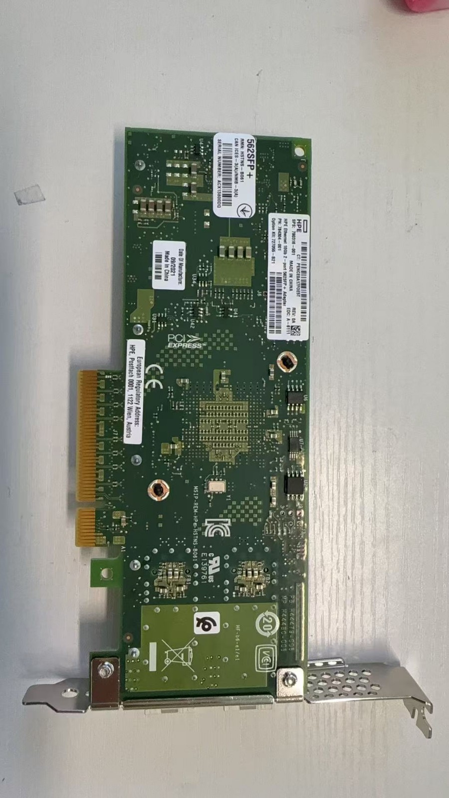HPE Ethernet 10Gb 2-port 562SFP + Adapter 790316-001 784304-001 727055-B21