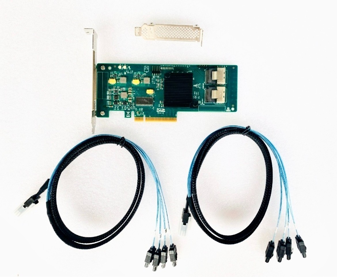 LSI 9211-8i SAS HBA 6Gbps IT Mode 8-Port PCIe Card + 2x SFF-8087 SATA Cables