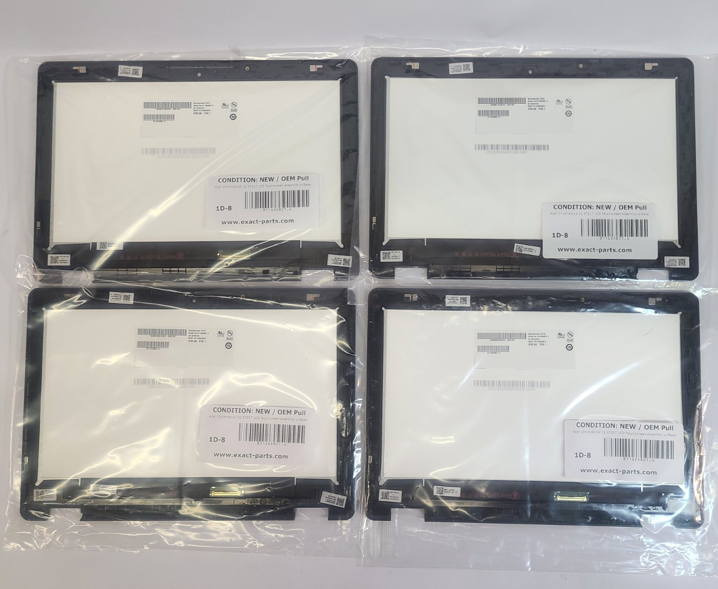 Lot of 8 Acer Spin 11 R751T B116XAB01.4 11.6” LCD Touchscreen Assemblies