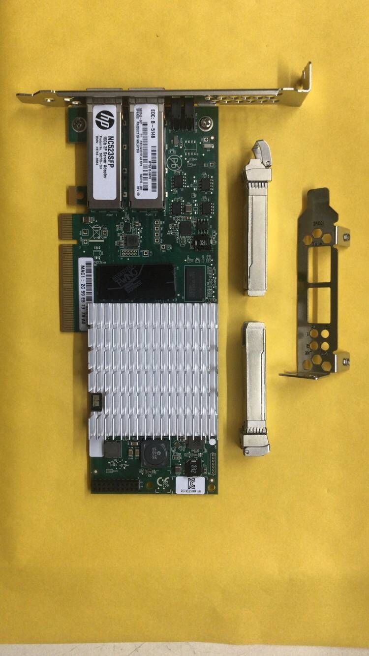 HP NC523SFP Dual Port 10GbE 593742-001 593715-001 Server Adapter With 2 Transce