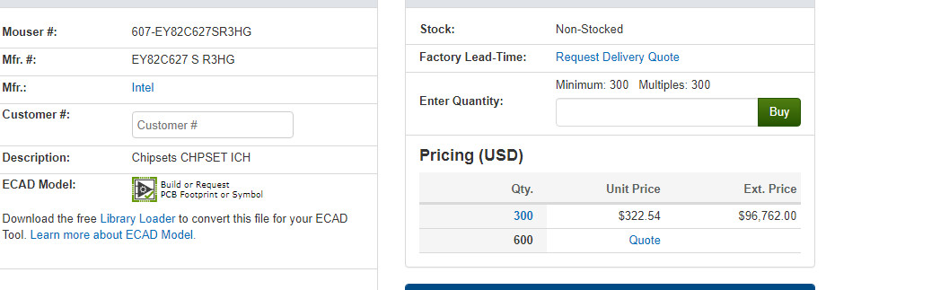 Intel Xeon Chipset EY82C627 / C620 Series (US SELLER GENUINE OEM) *NEW*