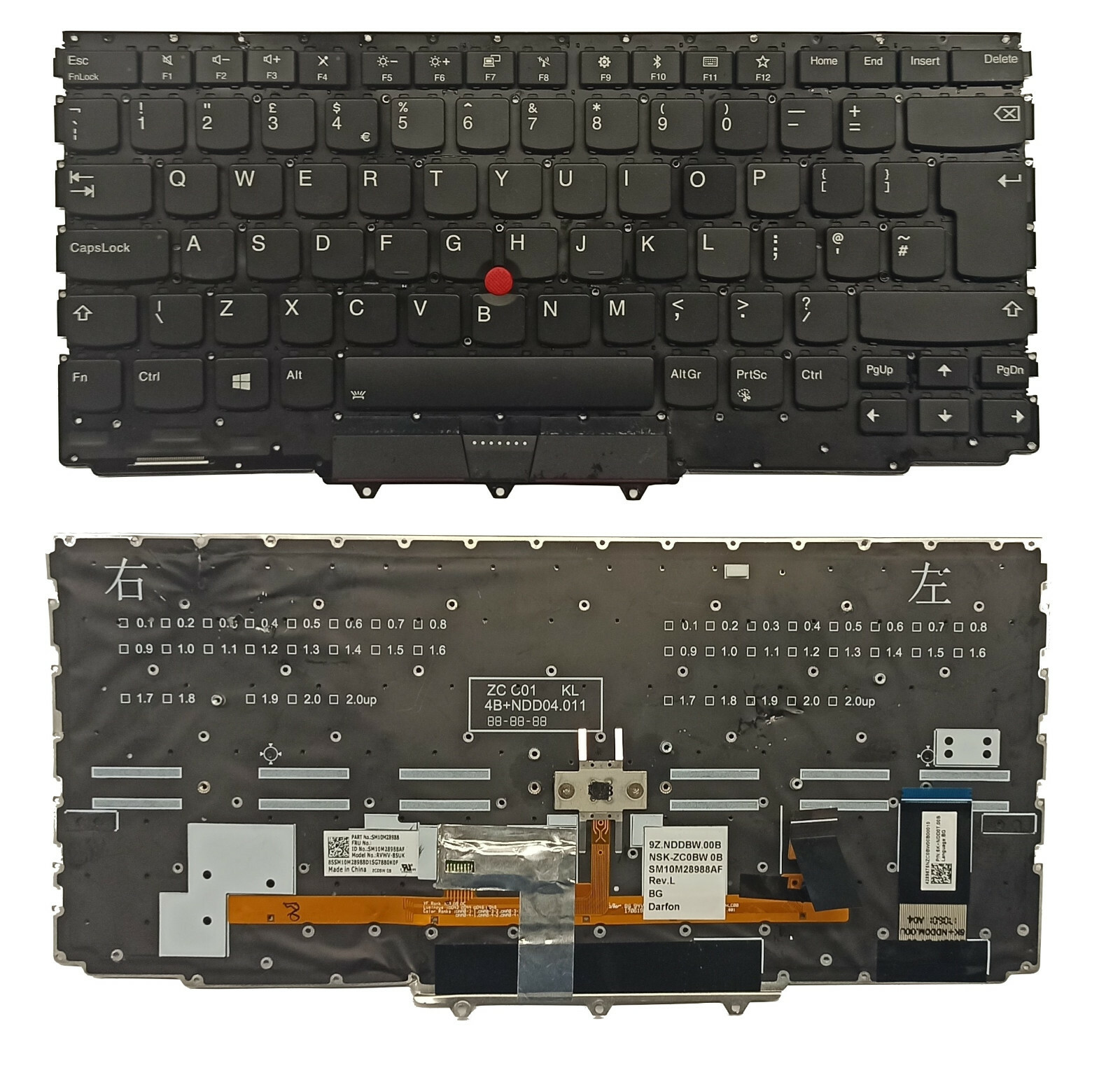 UK backlit keyboard for Lenovo ThinkPad X1 Yoga 2nd Gen (20JD/20JE/20JF/20JG)