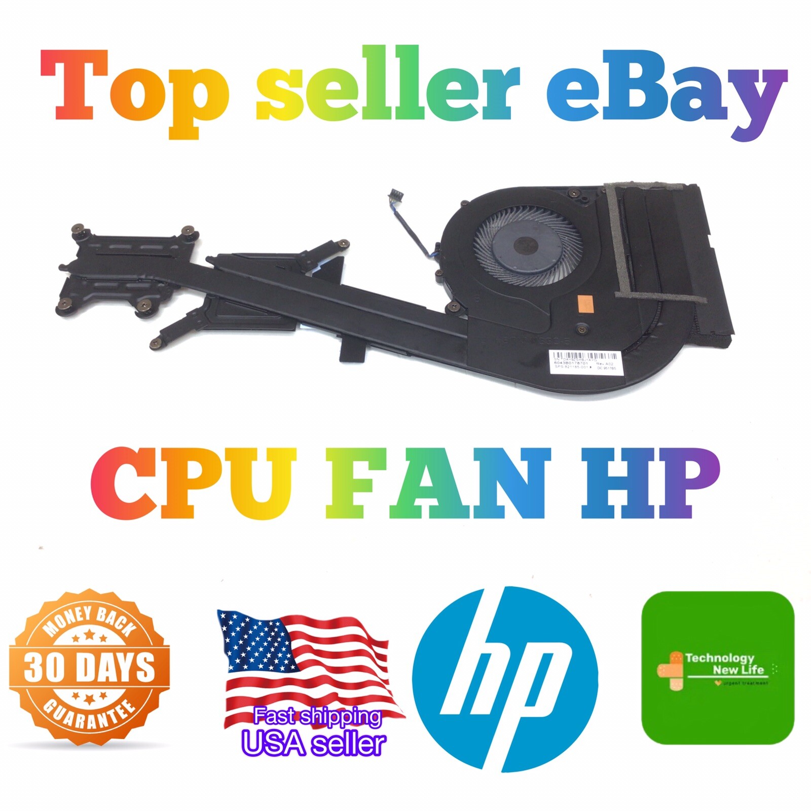 HP Zbook 15u G3 755 850 G3 G4 Cpu Fan 6043B0178703 821185-001