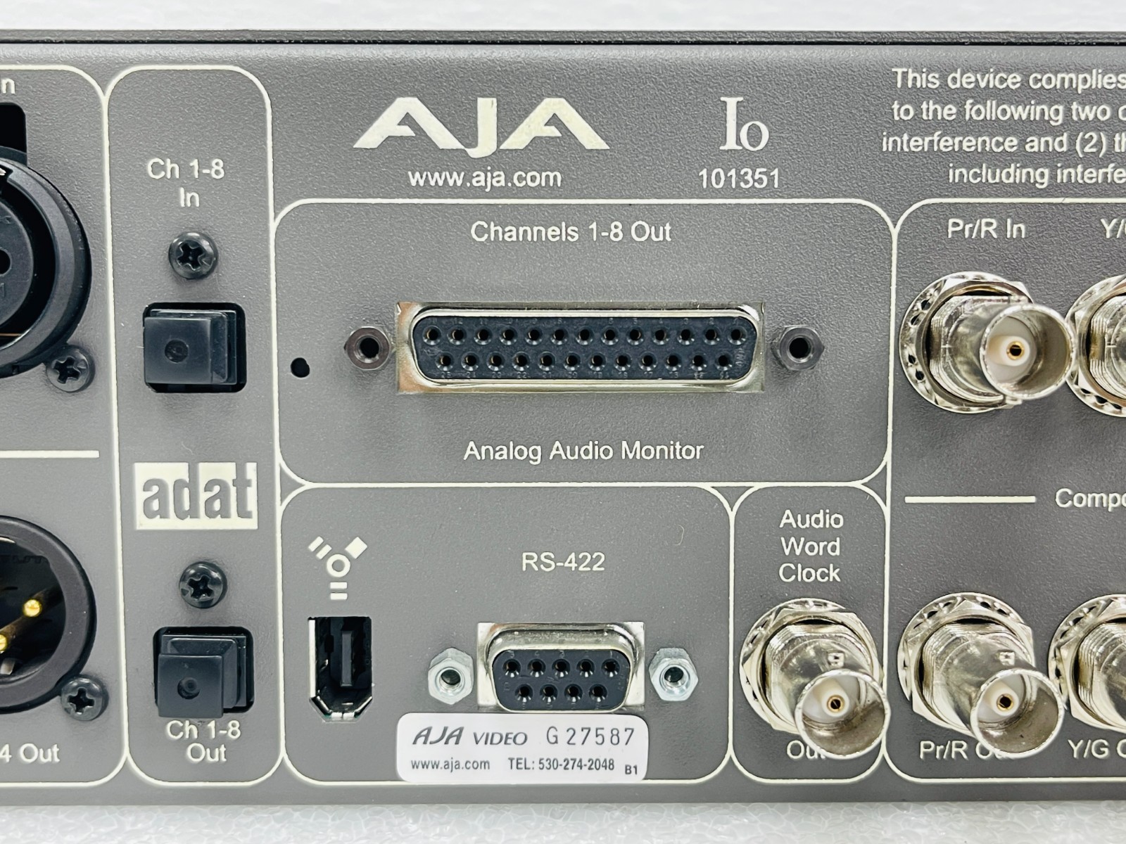 AJA IO-101351 10-BIT Uncompressed In/Out External Video Capture Breakout Box