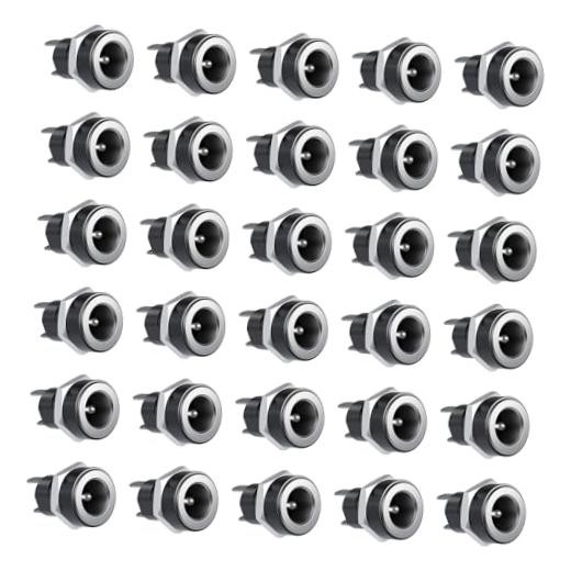 30PCS 5.5×2.1mm DC Power Jack, 2Pin Female Panel Mount Socket Connector |
