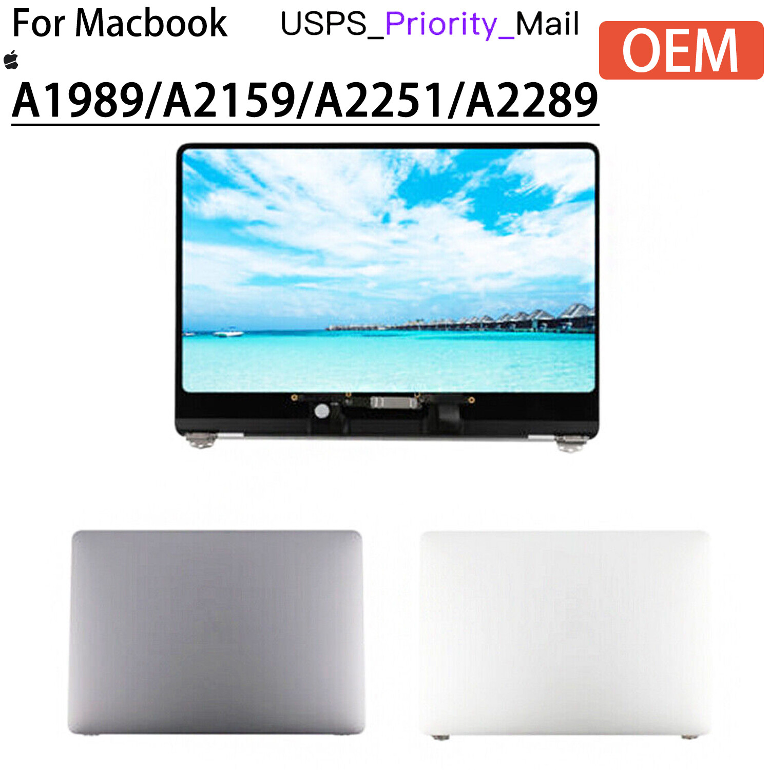 US For Macbook Pro 13″ A1989/A2159/A2251/A2289 LCD Screen Assembly Replacement