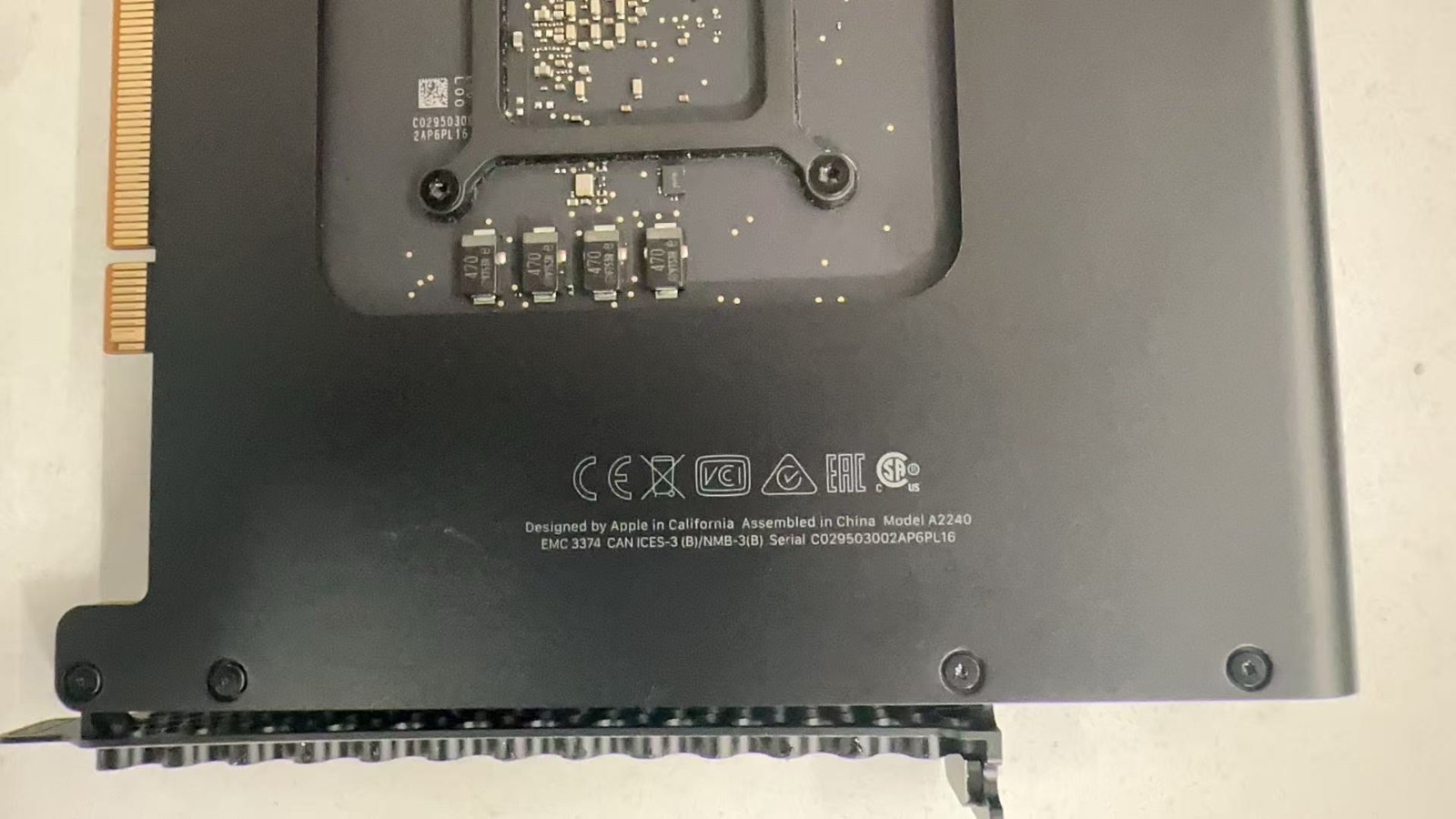 Apple 2019 Mac Pro Model A2240 (EMC 3374) Afterburner Accelerator Card Grade B