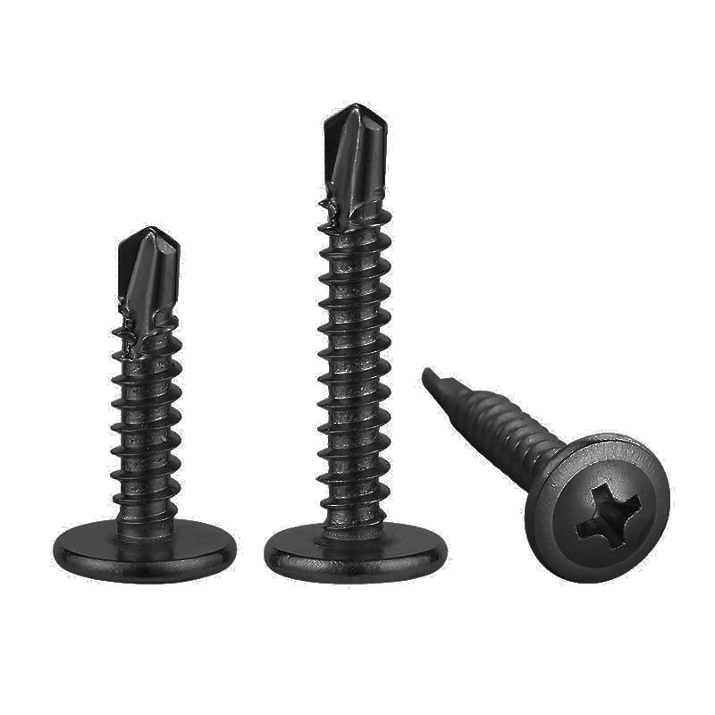 (300Pcs)#8×3/4” for Sheet Metal Self-Tapping Screws 410 Black Stainless Steel Tr