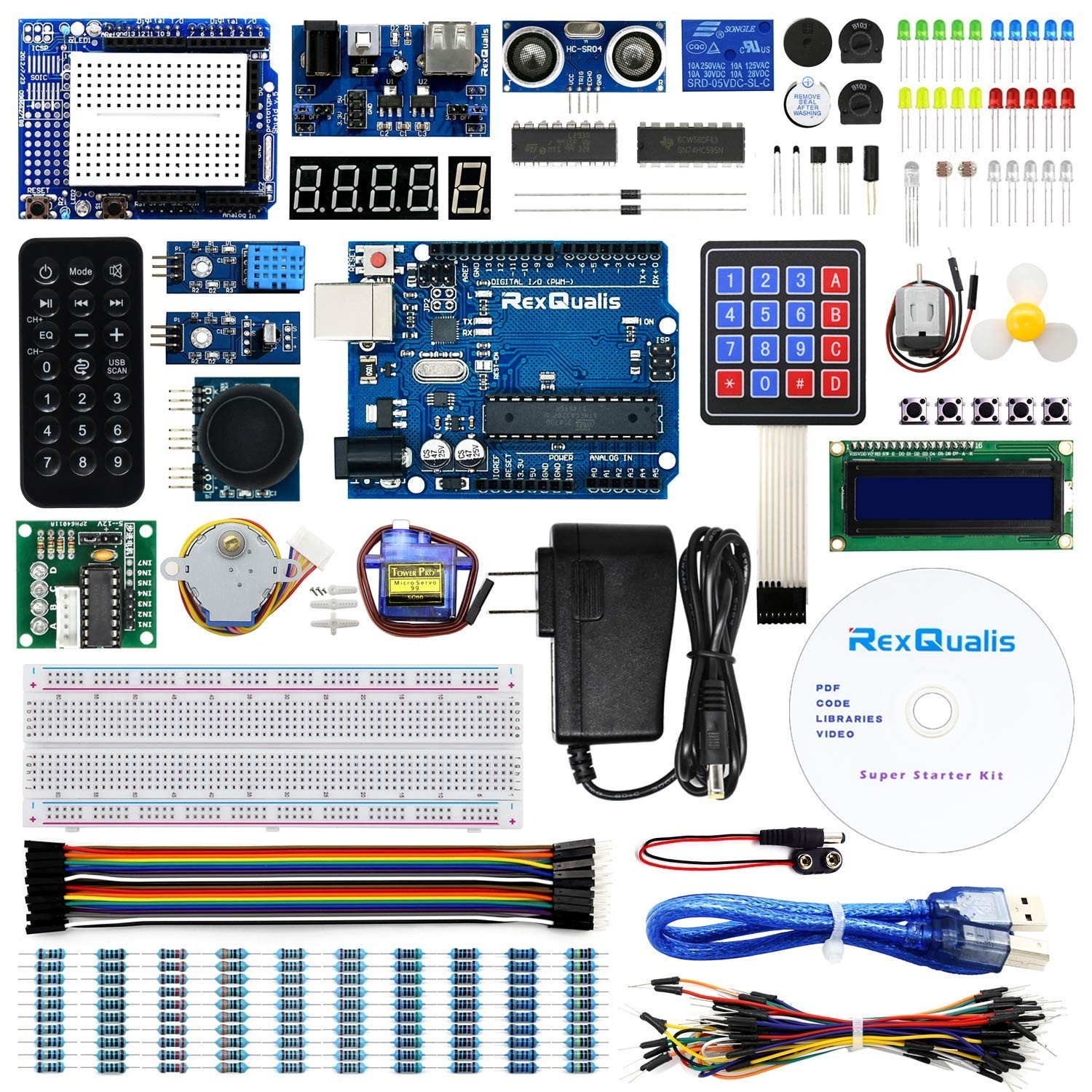 Super Starter Kit Based on Arduino UNO R3 with Tutorial and Control… Fast Ship