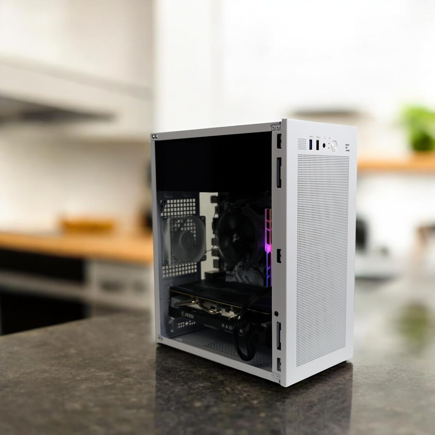 Sleek Mini Tower Case for Micro-ATX and Mini-ITX – White