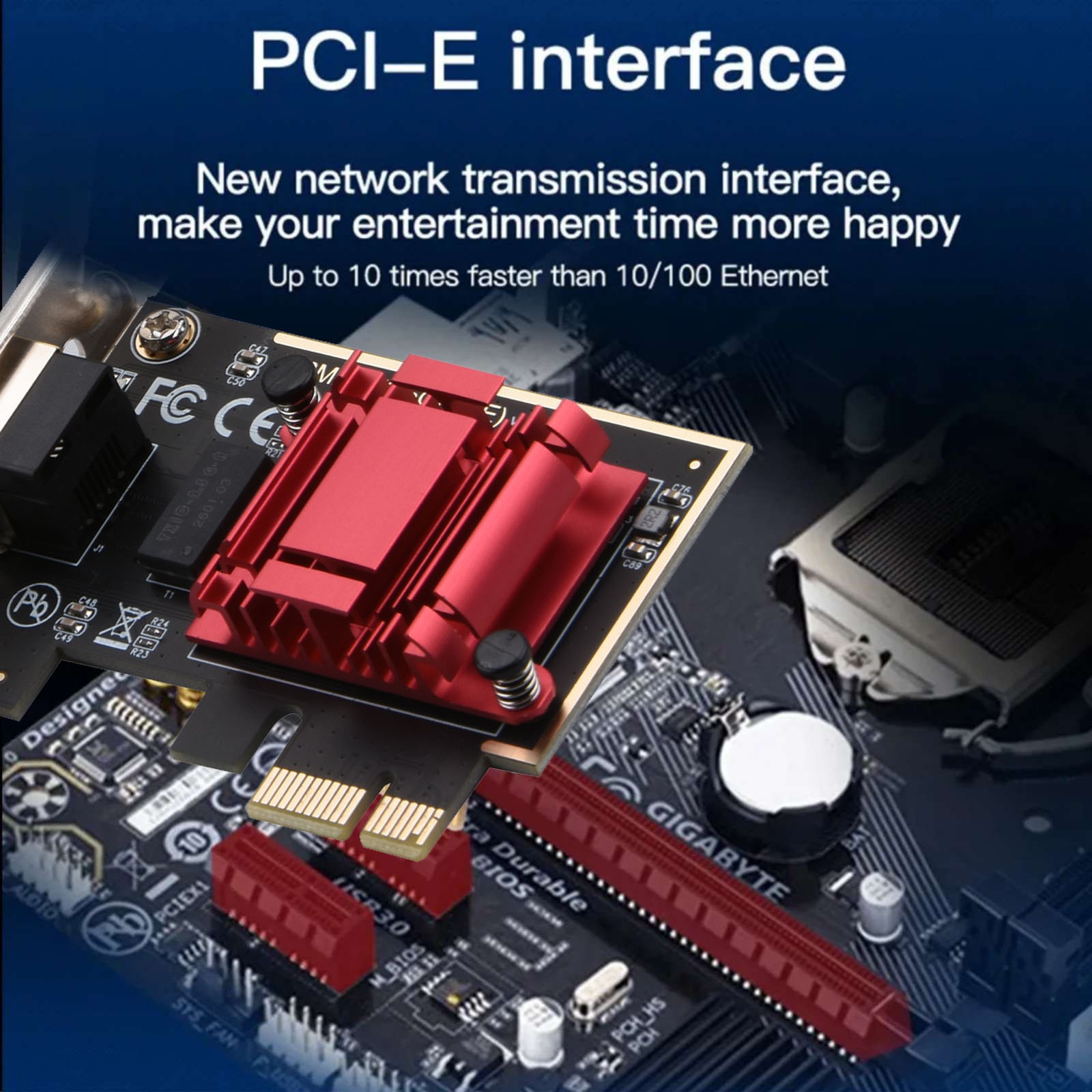 2.5Gdps Network Card PCI Express To RJ45 Slot RTL8125 Clip Gaming Network Card