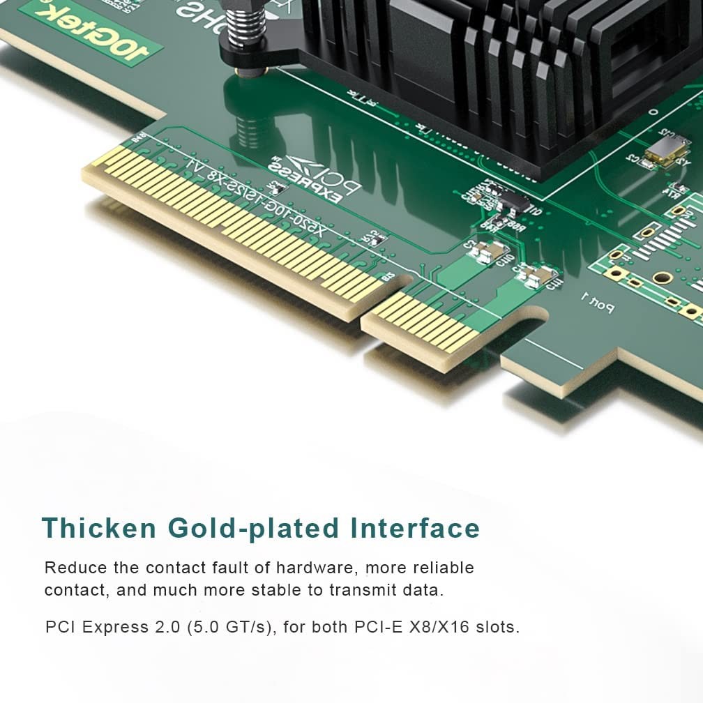 ipolex 10Gb Network Card Intel X520-DA1 Ethernet X520-10G-1S(1xSFP+), 1pc
