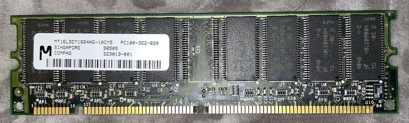 Compaq Singapore MT16LSDT1664AG-10CY5 PC100-322-620 323013-001 98505 RAM MEMORY