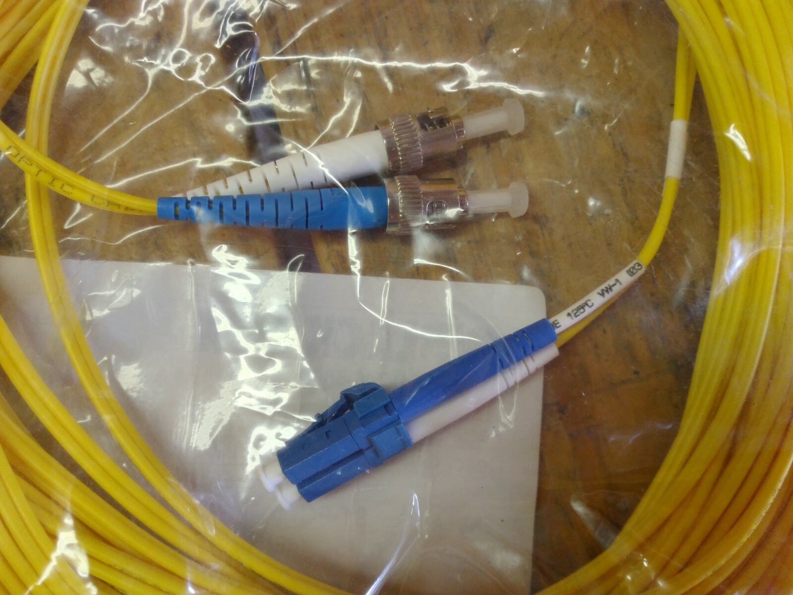 Black Box FOCMRSM-020M-STLC-YL 20M Single-Mode ST-LC Fiber Optic Cable Yellow