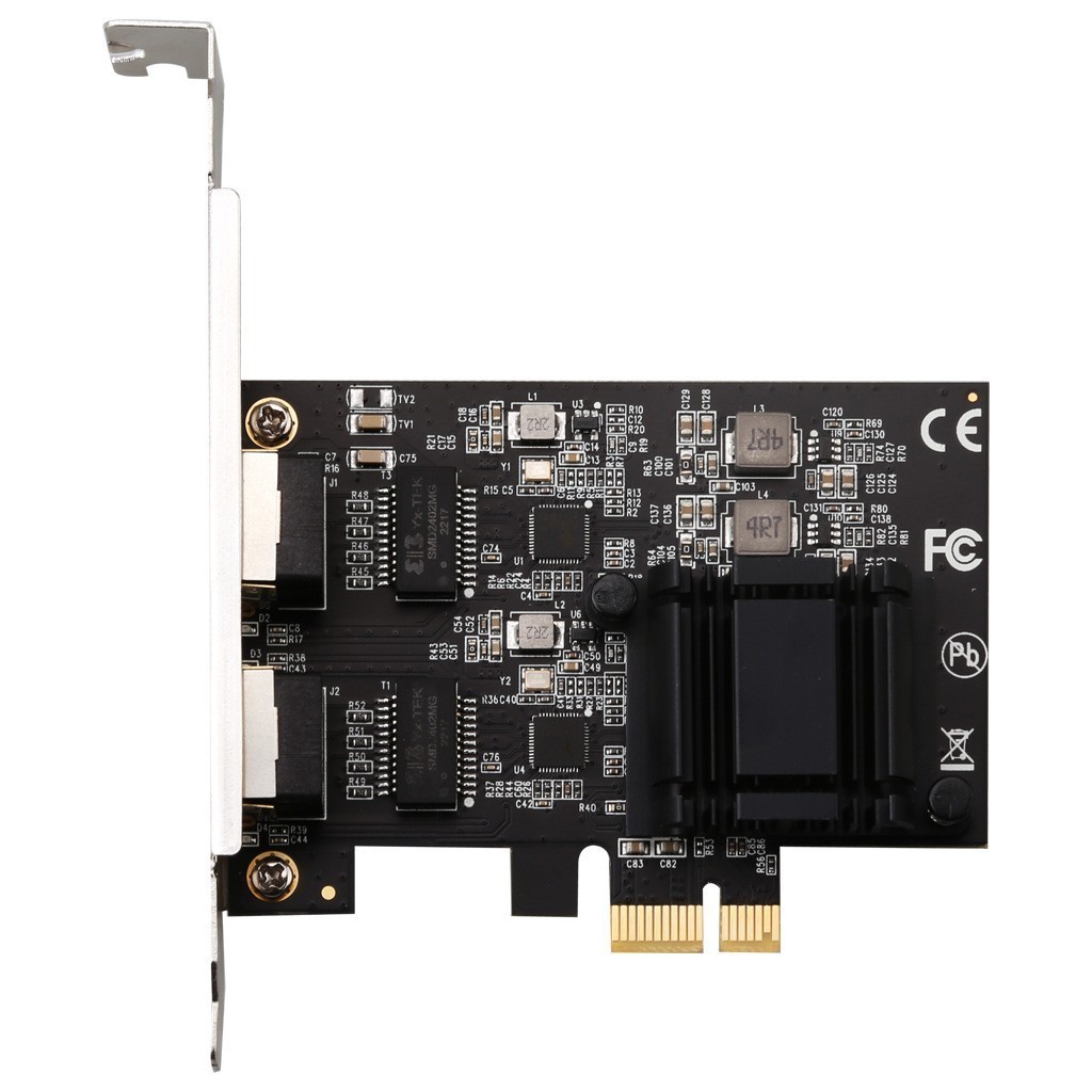PCI-E Network Adapter RTL8125B+ASM1806 Ethernet Card 2.5G Gigabit Dual RJ45 LAN