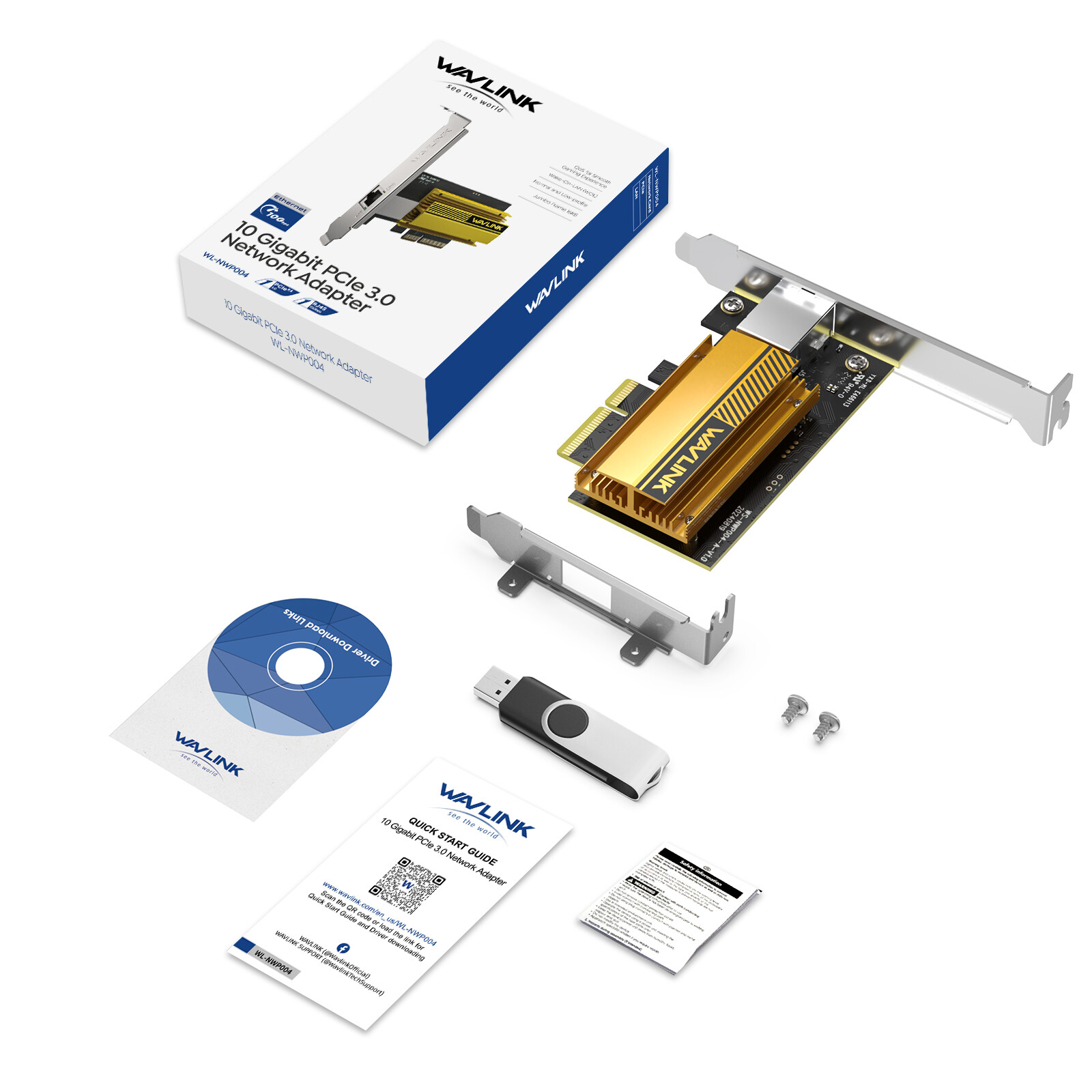 10GB Base-T Ethernet Adapter 10G PCIe Network Card w/AQC113 Controller x4/x8/x16