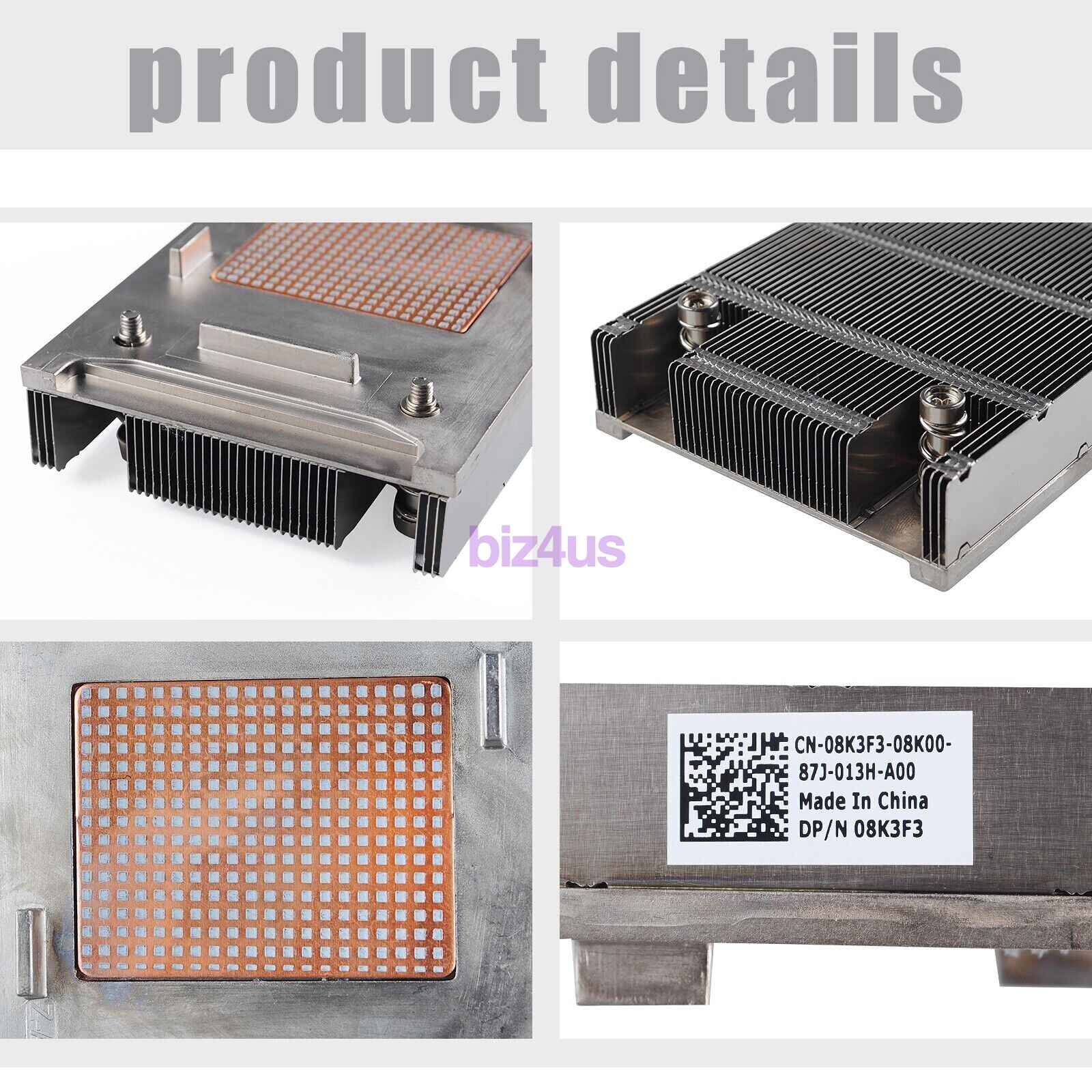 NEW For Dell Poweredge R730 R730XD Low Profile CPU Heatsink 08K3F3 8K3F3