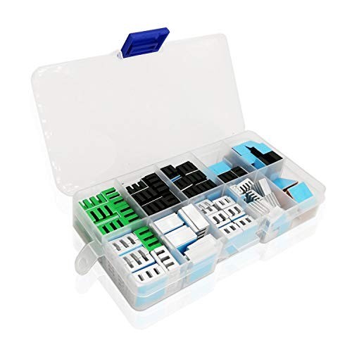 124pcs Heatsink Kit – 9 Sizes Multicolor Aluminum & Copper + Thermal Adhesive Ta