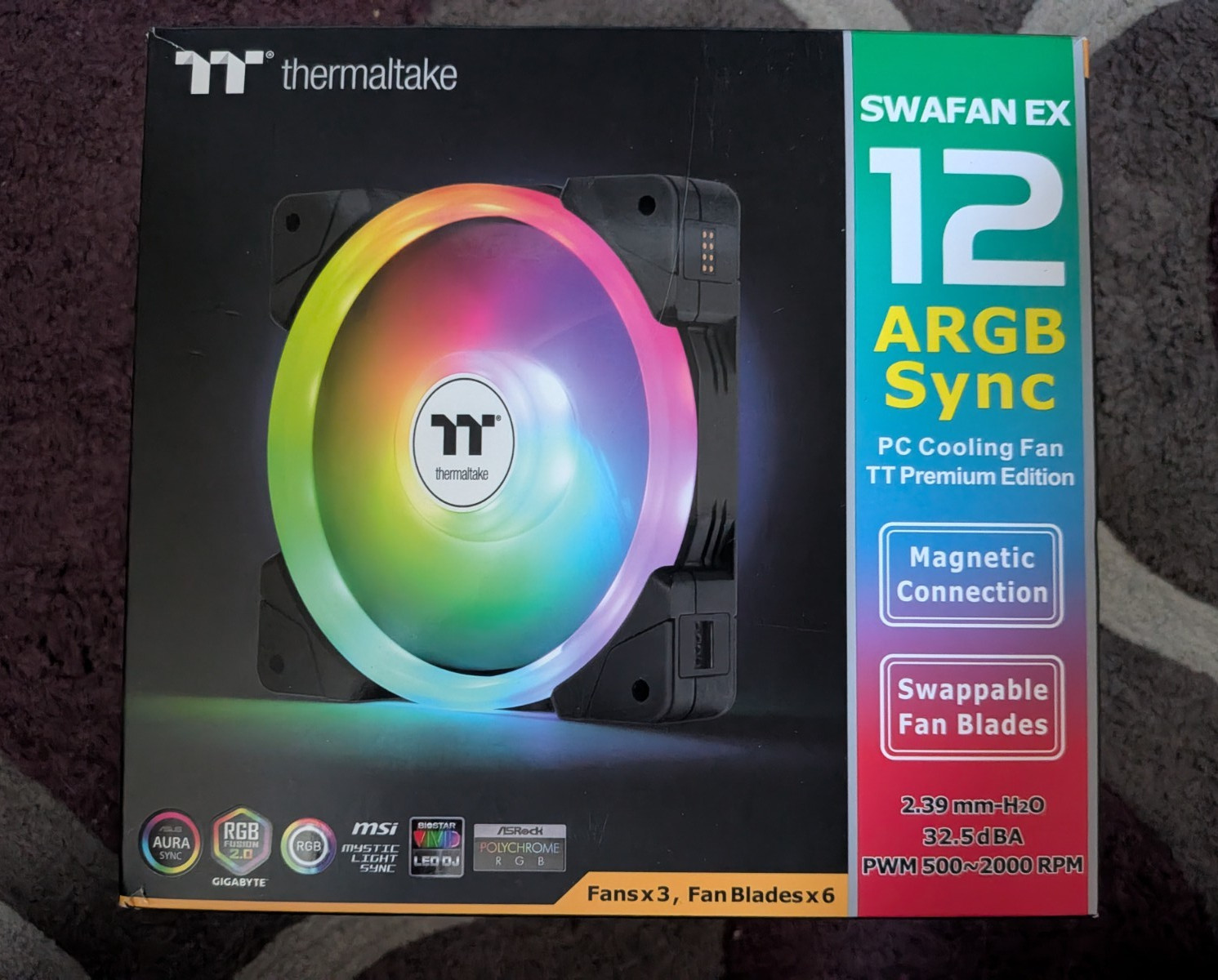 Thermaltake SWAFAN EX12 ARGB Sync TT Premium PWM 2-Pack 4-Pin Hydraulic Black
