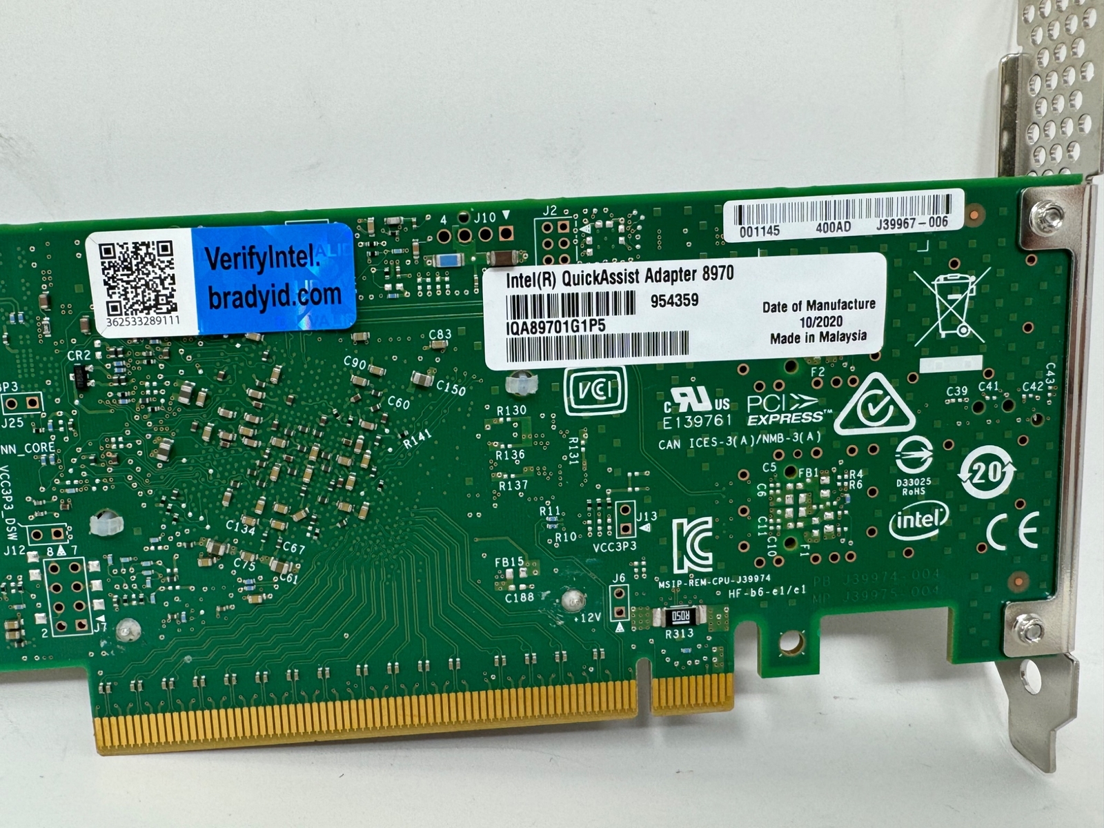 Intel QuickAssist Adapter 8970 QAT Accelerator x16 100Gb IQA89701G1P5 FULL BRACK