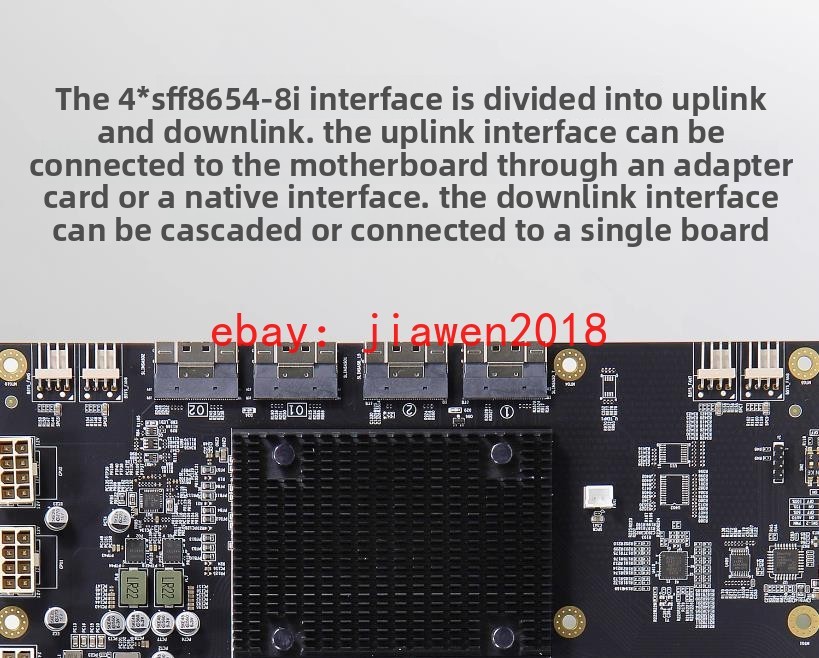PLX88096 PCIe-4.0 Expansion Quad Card GPU SFF-8654 TO 4*PCIE +PCIE-8654 2*cable