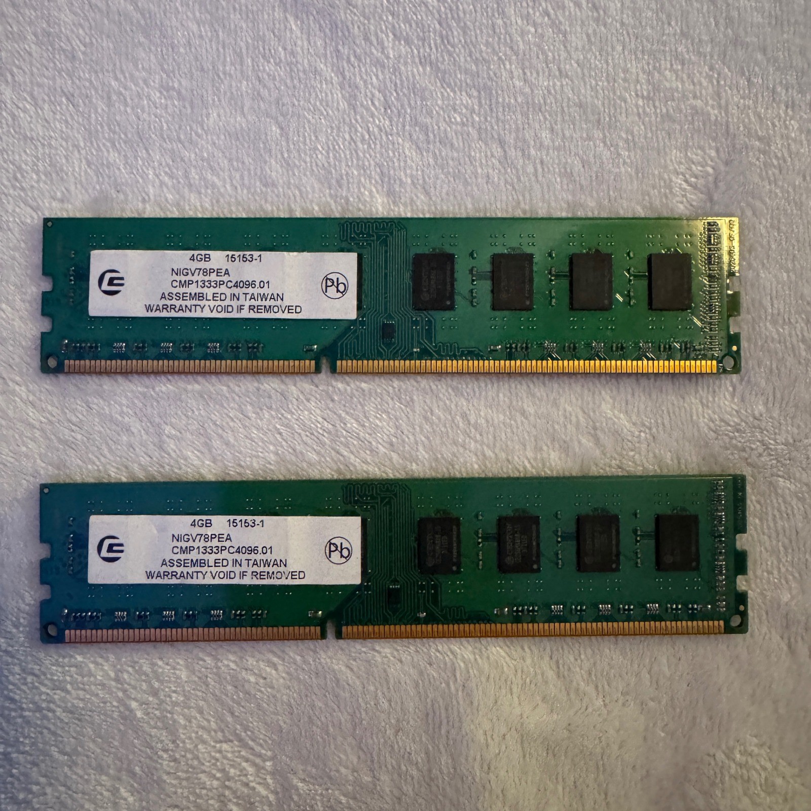 Centon 8GB Kit 2x4GB DDR3 1333MHz PC3-10600 Desktop RAM NIGV78PEA DIMM Memory