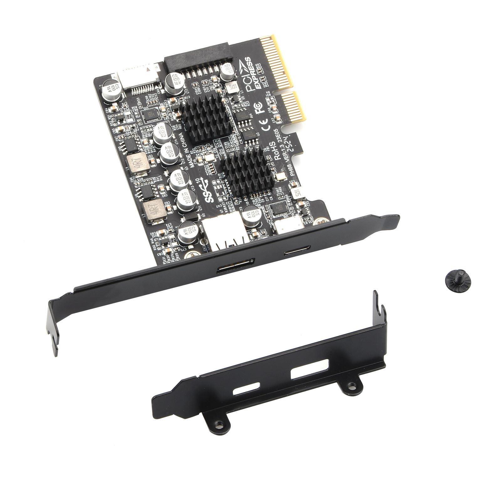 PCI-E X4/X8/X16 To USB 3.2 Gen2 Adapter 10 Gbps Expansion Card Brand New