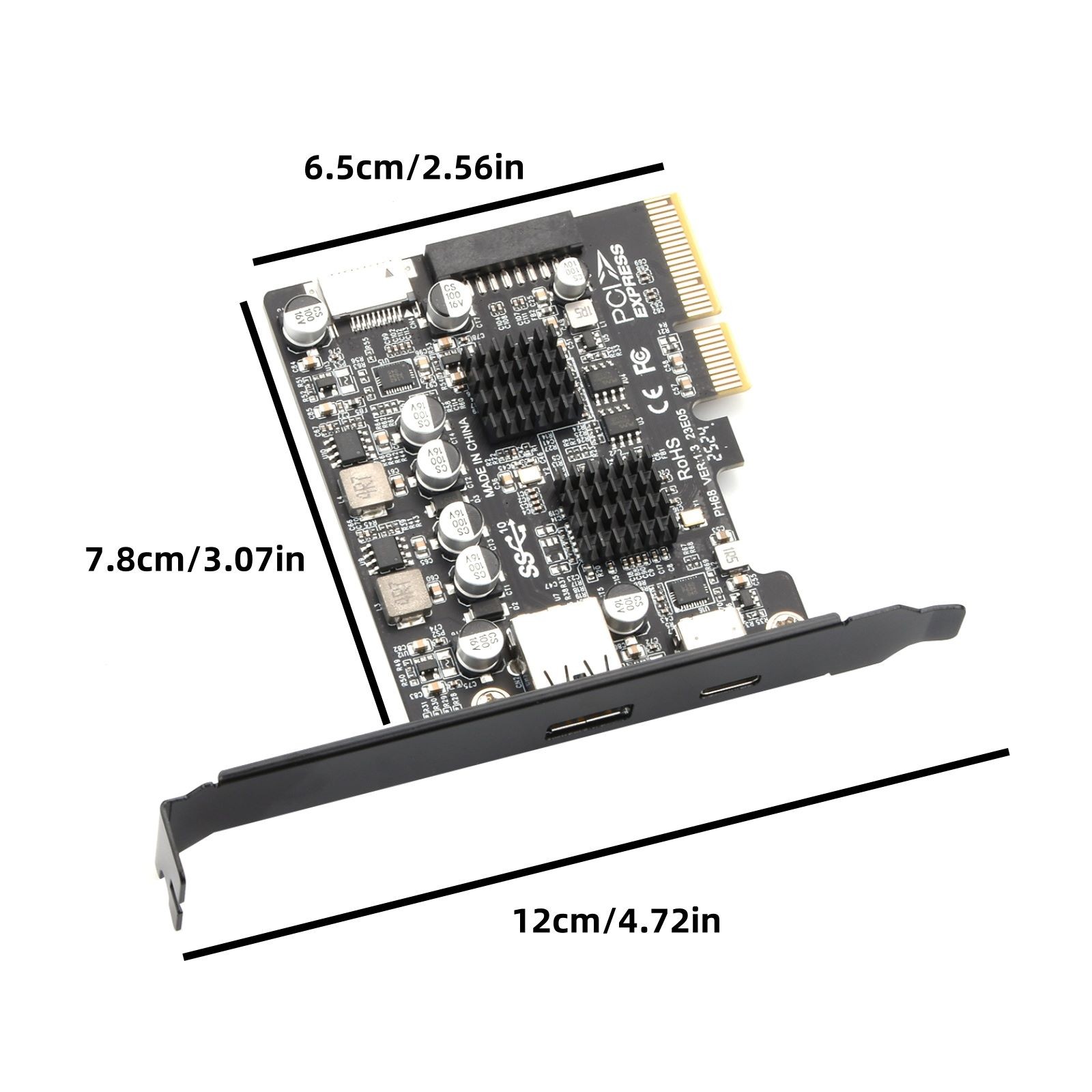 PCI-E X4/X8/X16 To USB 3.2 Gen2 Adapter 10 Gbps Expansion Card Brand New