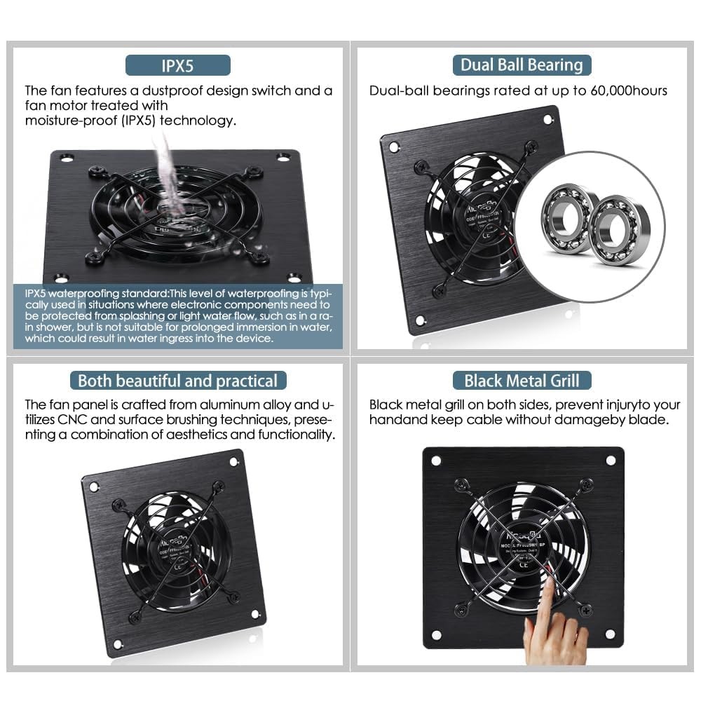 USB/DC Powered 120mmm Quiet Cooling Cabinet Fan System 5V/12V Dual Voltage IP…
