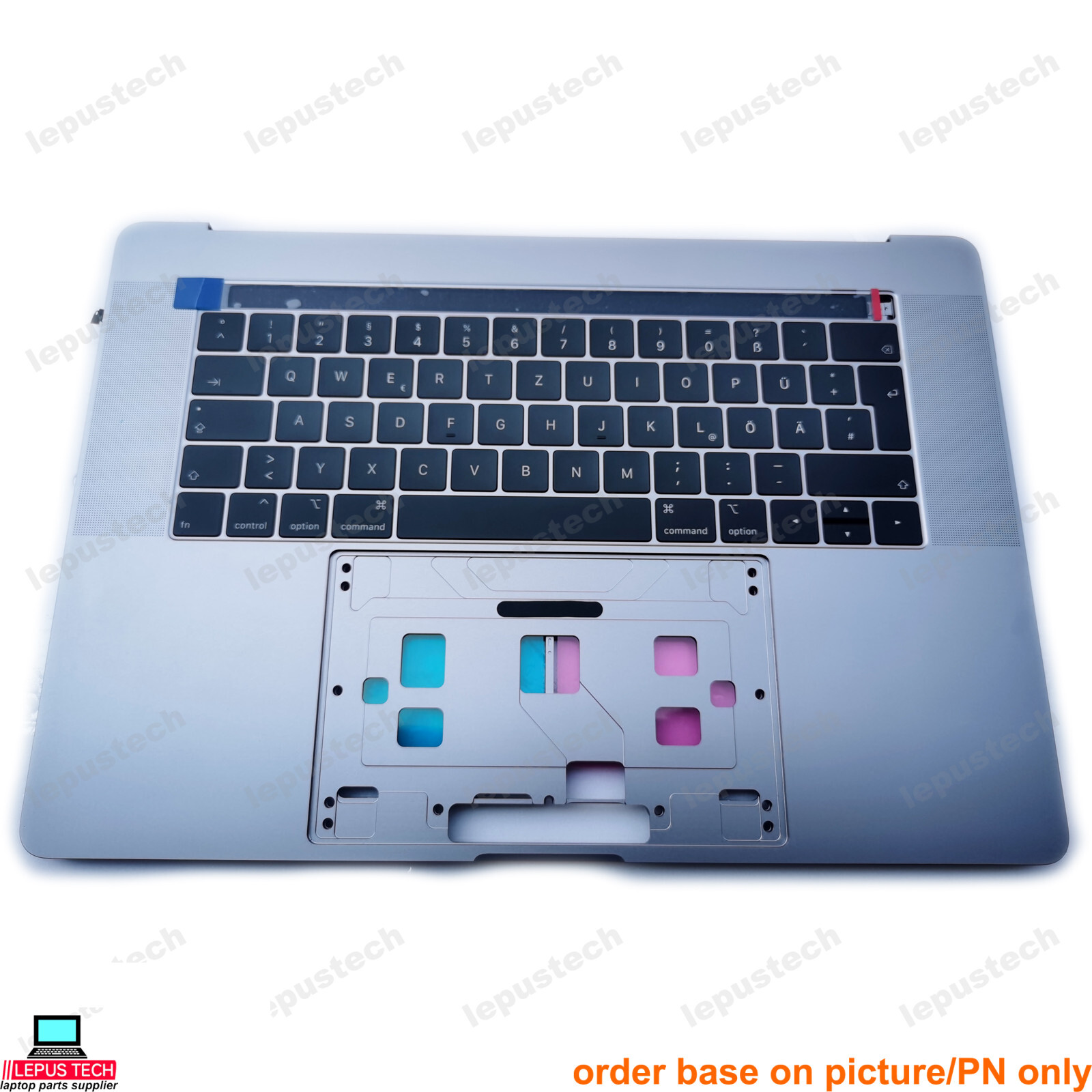 MacBook Pro 15 A1990 2018 2019 backlit Germany DE keyboard palmrest Space Gray