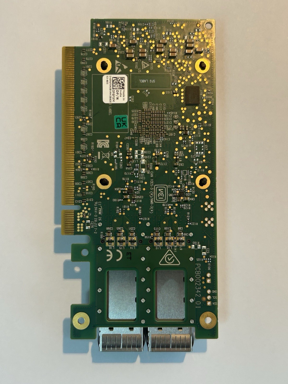 DELL F6FXM Mellanox CX623106A ConnectX-6 Dx EN 100GigE Card 0F6FXM No Bracket