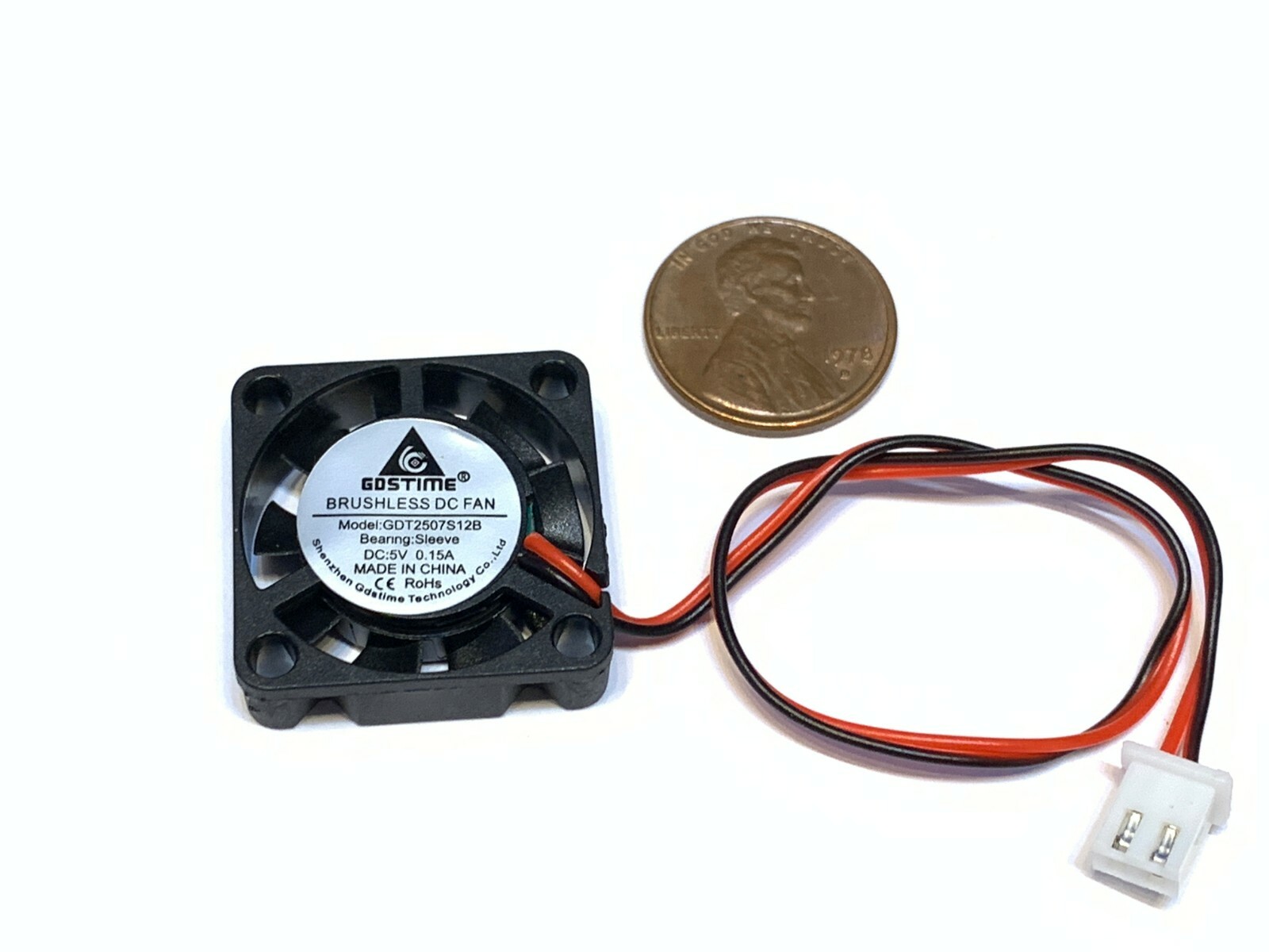 4 Pieces 5v Fan mini 25mm x 7mm 2pin 2507 dc mini micro brushless cooling A30