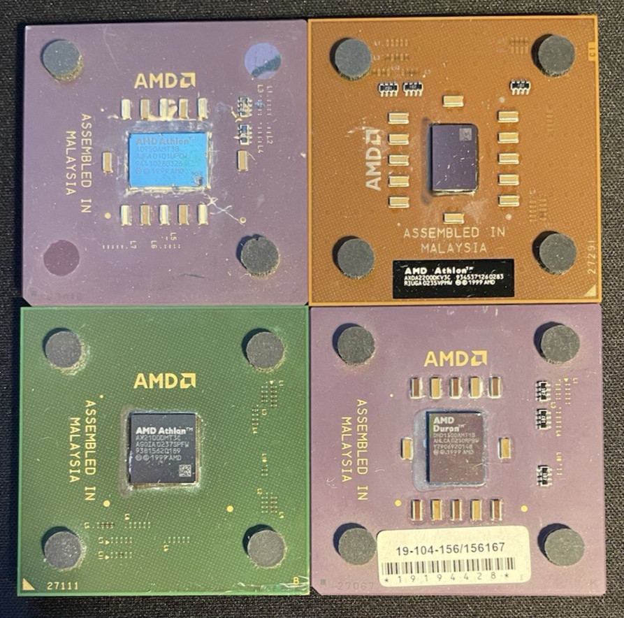 Lot of 4 Vintage AMD CPUs – (see description for model numbers)