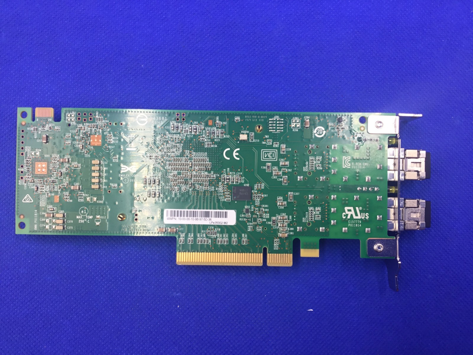 LPE35002-M2 EMULEX 32GB 2-Port 32GFC Short Wave Optical Fibre Channel HBA