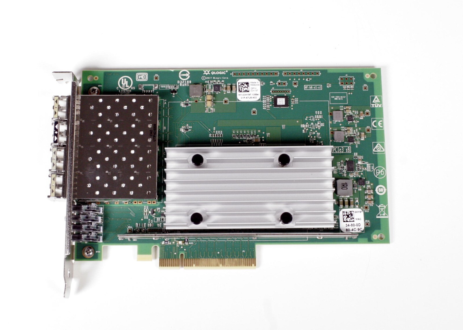 QLogic QL41164 quad port 10Gb SFP network ethernet adapter Dell 0HY9T w/SFP