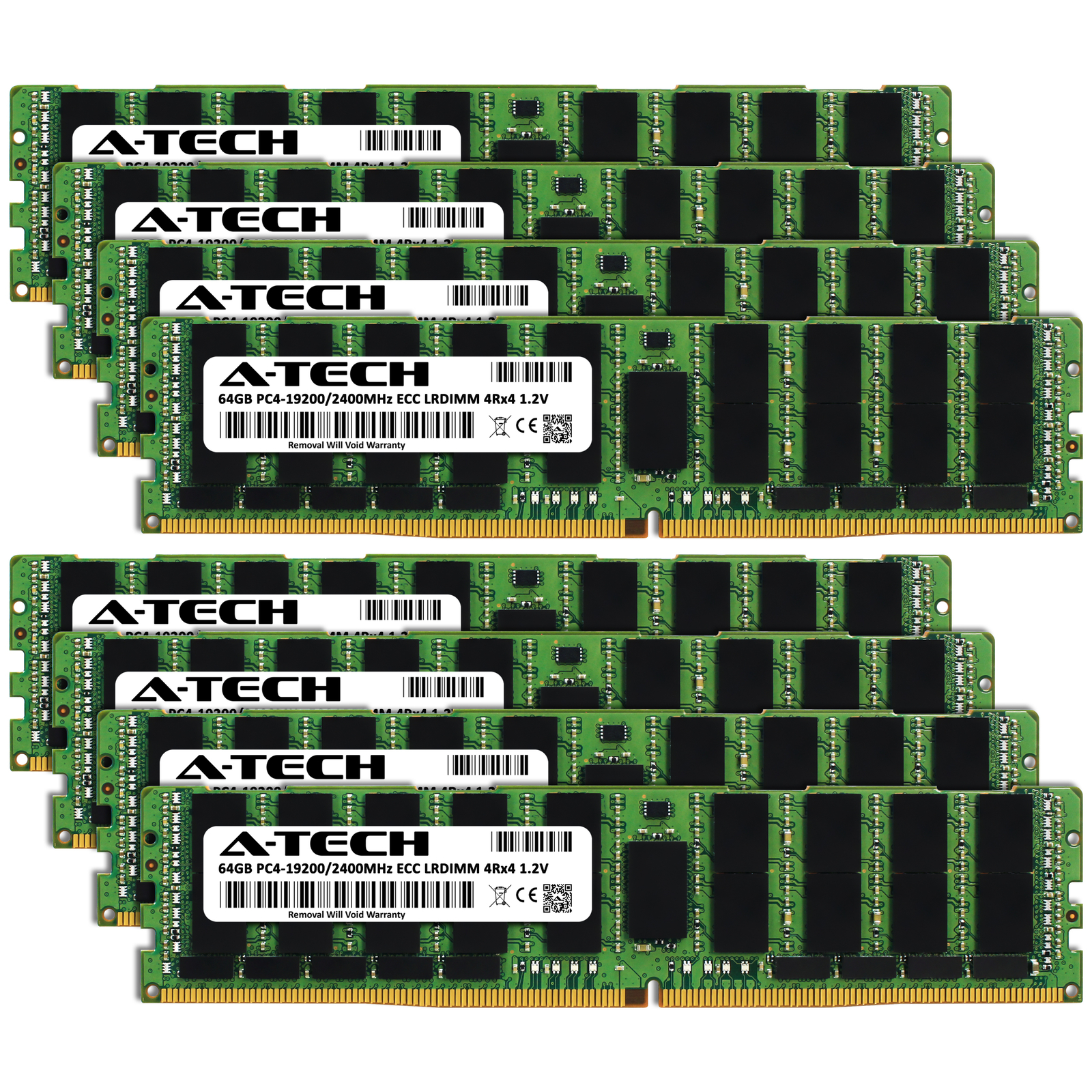 A-Tech 512GB 8x 64GB 4Rx4 PC4-19200 ECC Load Reduced LRDIMM Server Memory RAM