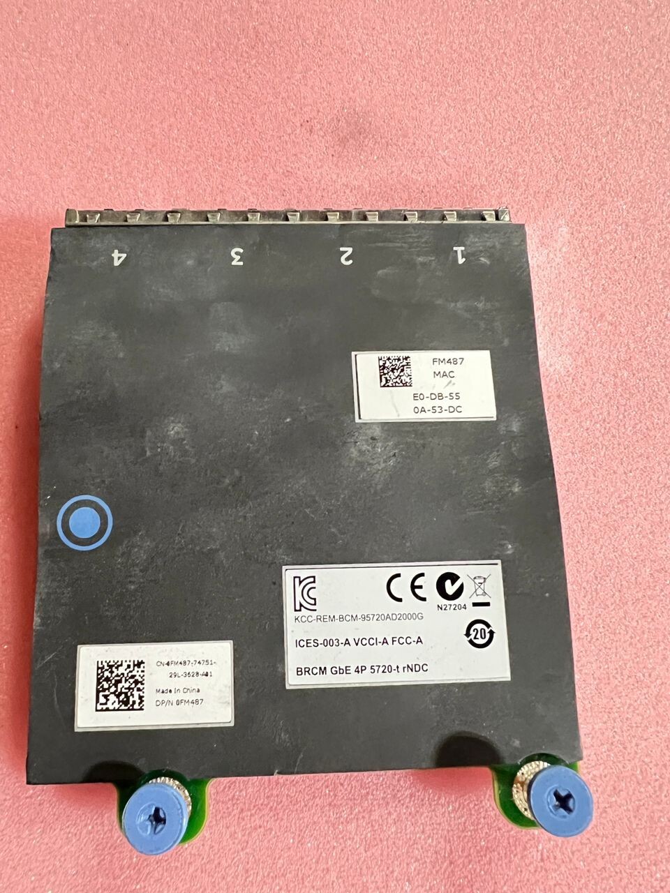 Broadcom 5720 Quad Port 1Gb Ethernet Network Daughter Card – Dell FM487