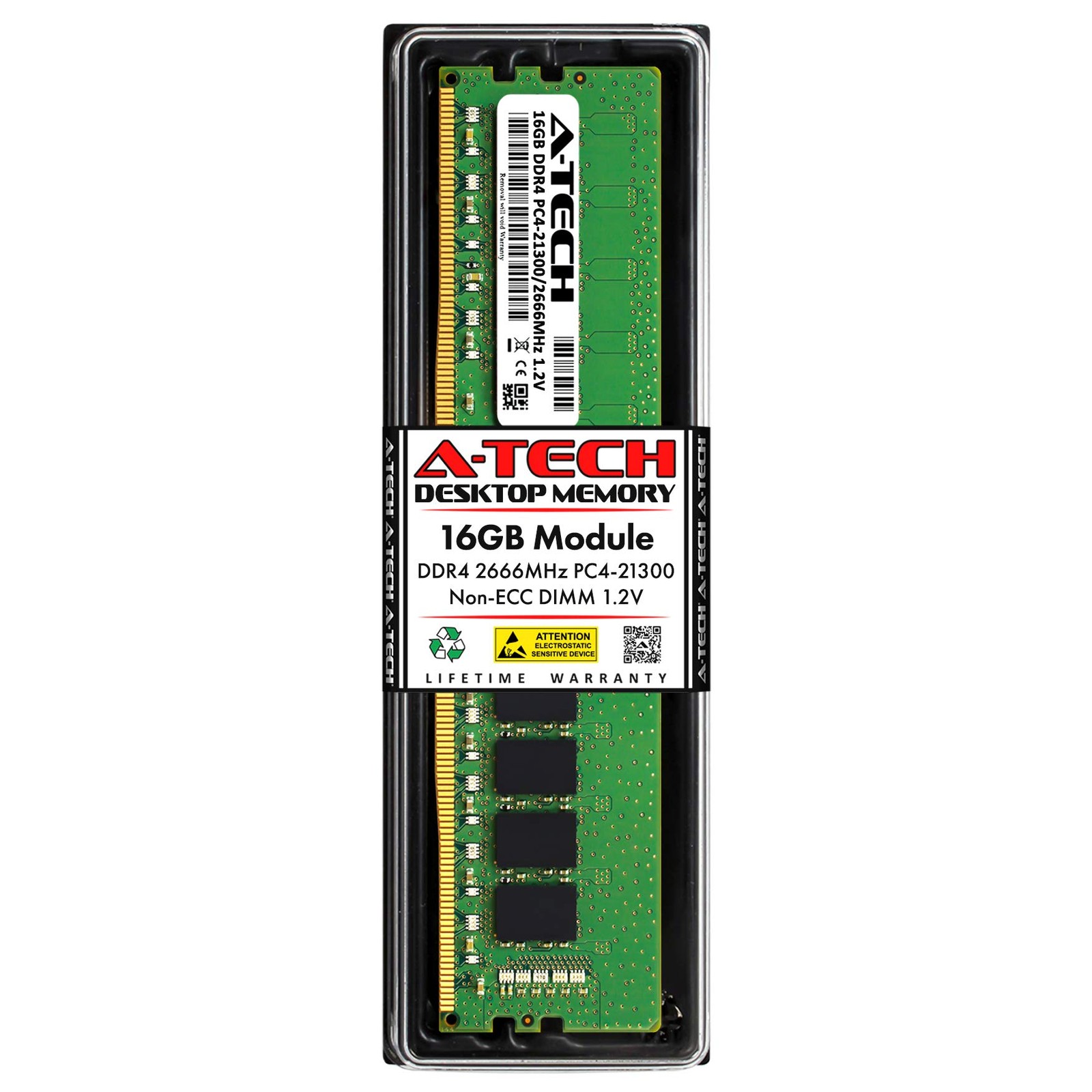 A-Tech 16GB DDR4 2666 MHz UDIMM PC4-21300 (PC4-2666V) CL19 16GB, Multicolor