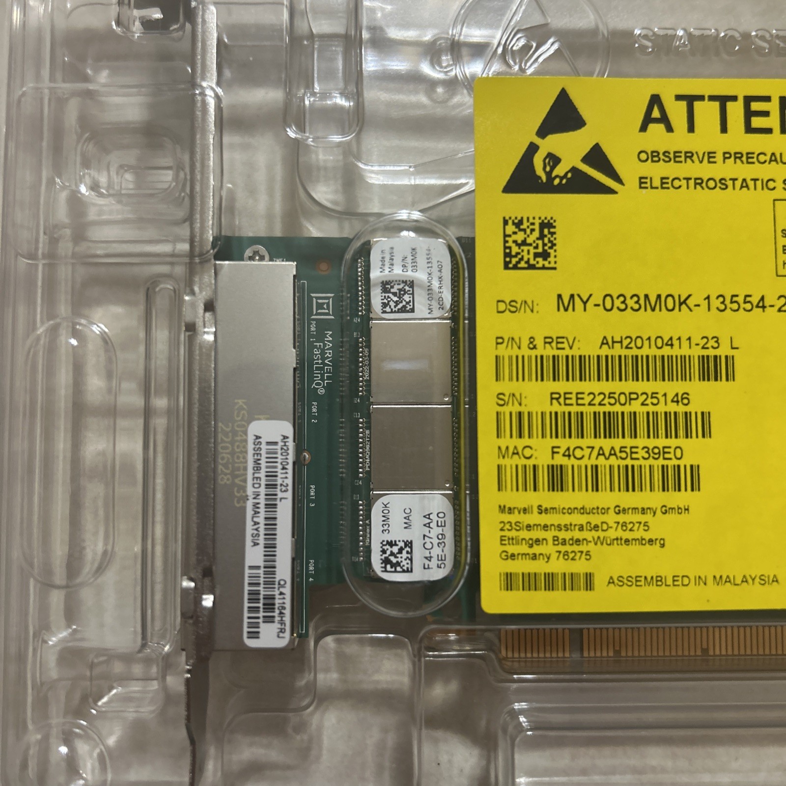 Dell Marvell QLogic FastlinQ QL41164 Quad Port 10Gb RJ45 CNA FH (33M0K)