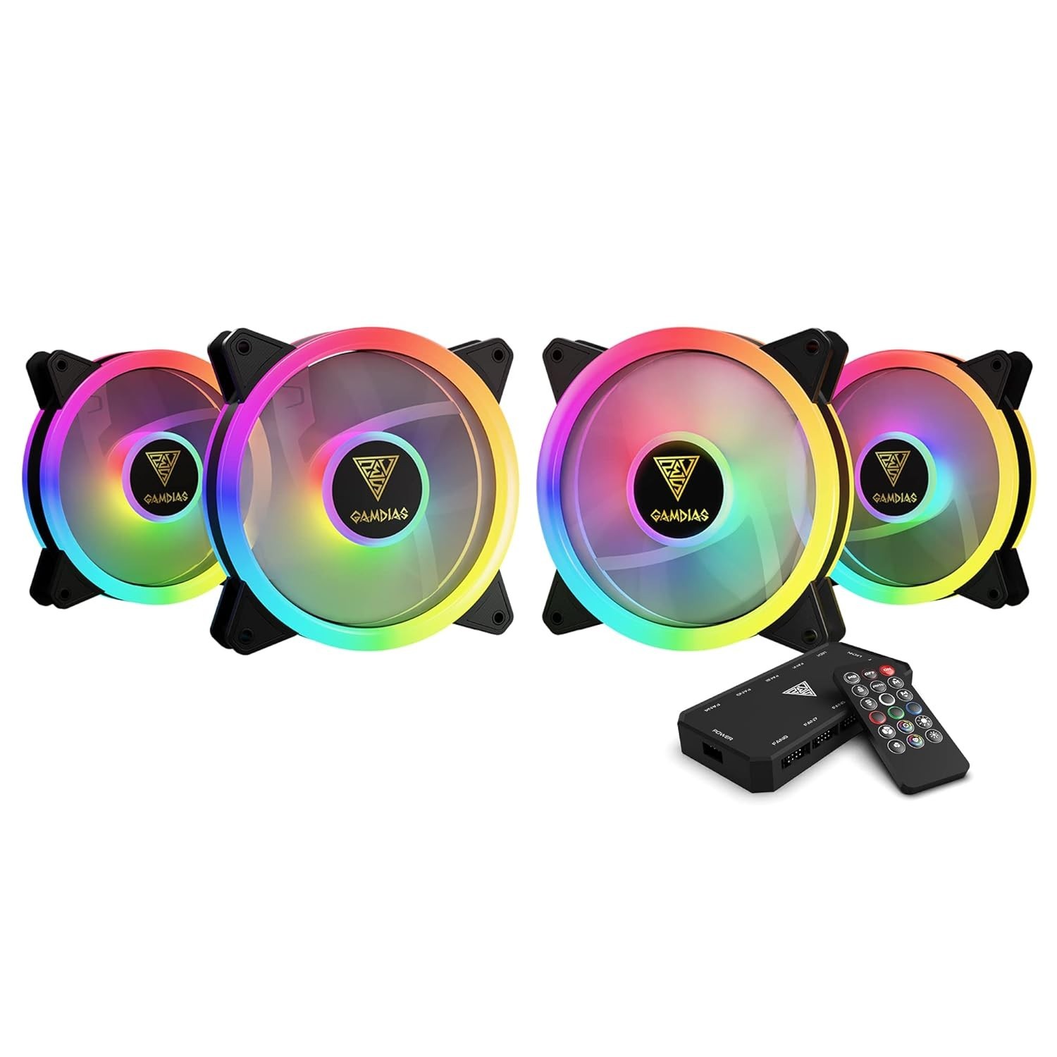 Gamdias Aeolus M2 1204R (4-in-1 Pack) 120MM ARGB Case Fan – NEW