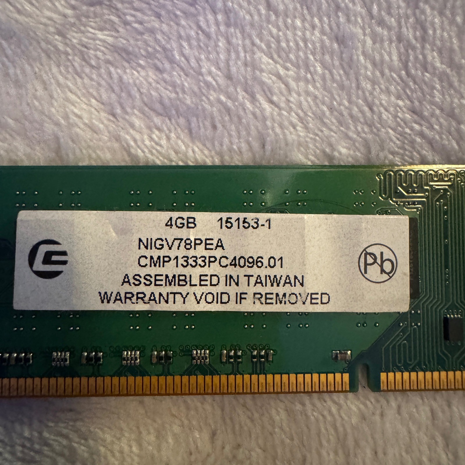 Centon 8GB Kit 2x4GB DDR3 1333MHz PC3-10600 Desktop RAM NIGV78PEA DIMM Memory