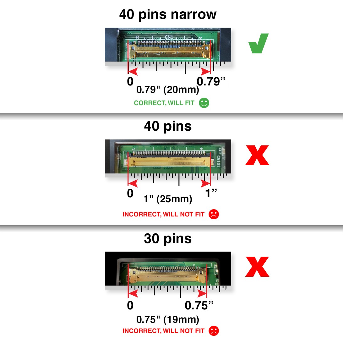 Lenovo FRU 5D10W46422 40 Pins Touch Screen Replacement LCD LED Display With