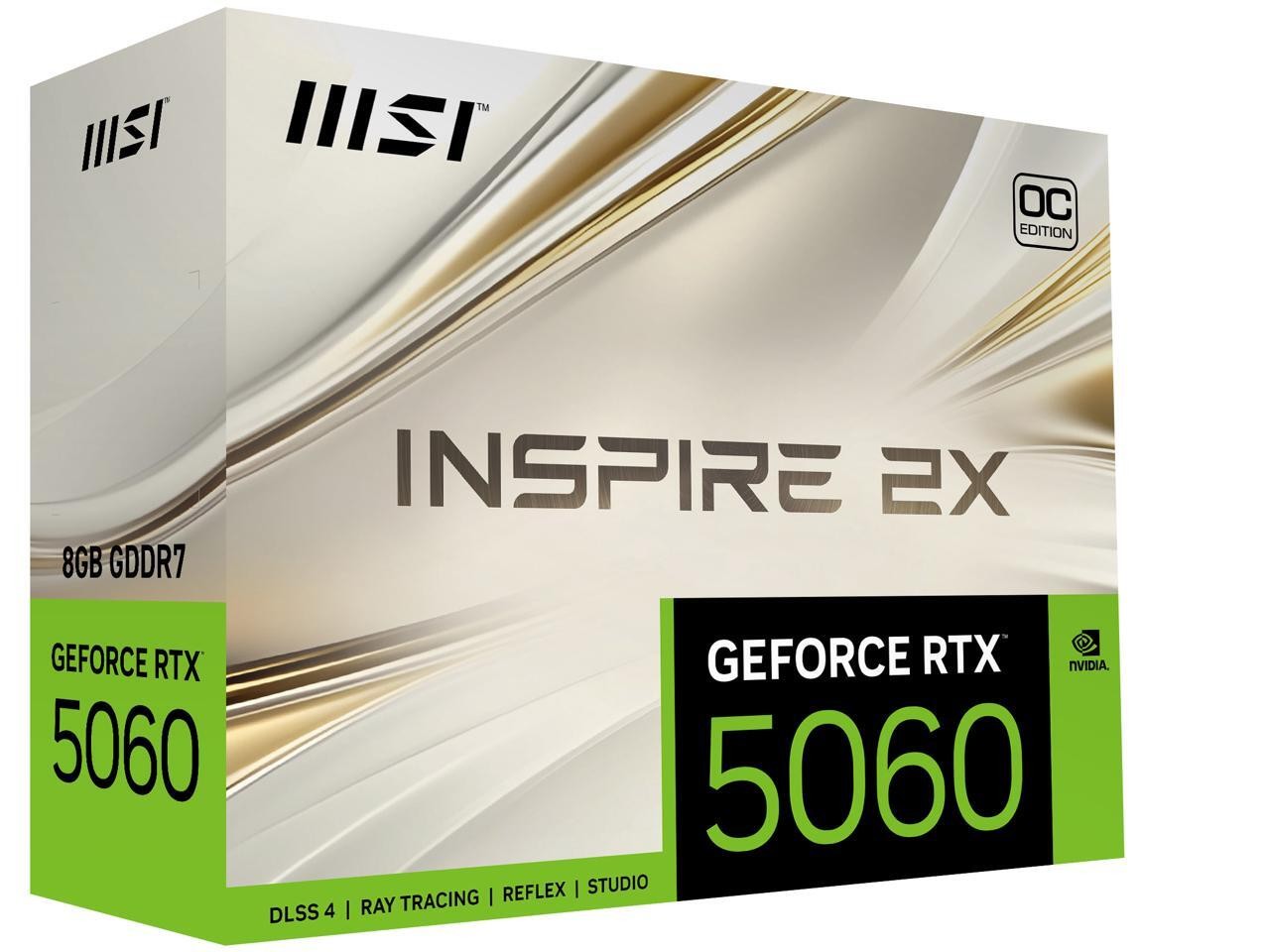 MSI INSPIRE GeForce RTX 5060 8GB GDDR7 PCI Express 5.0 x 16 (use x8) Graphics Ca