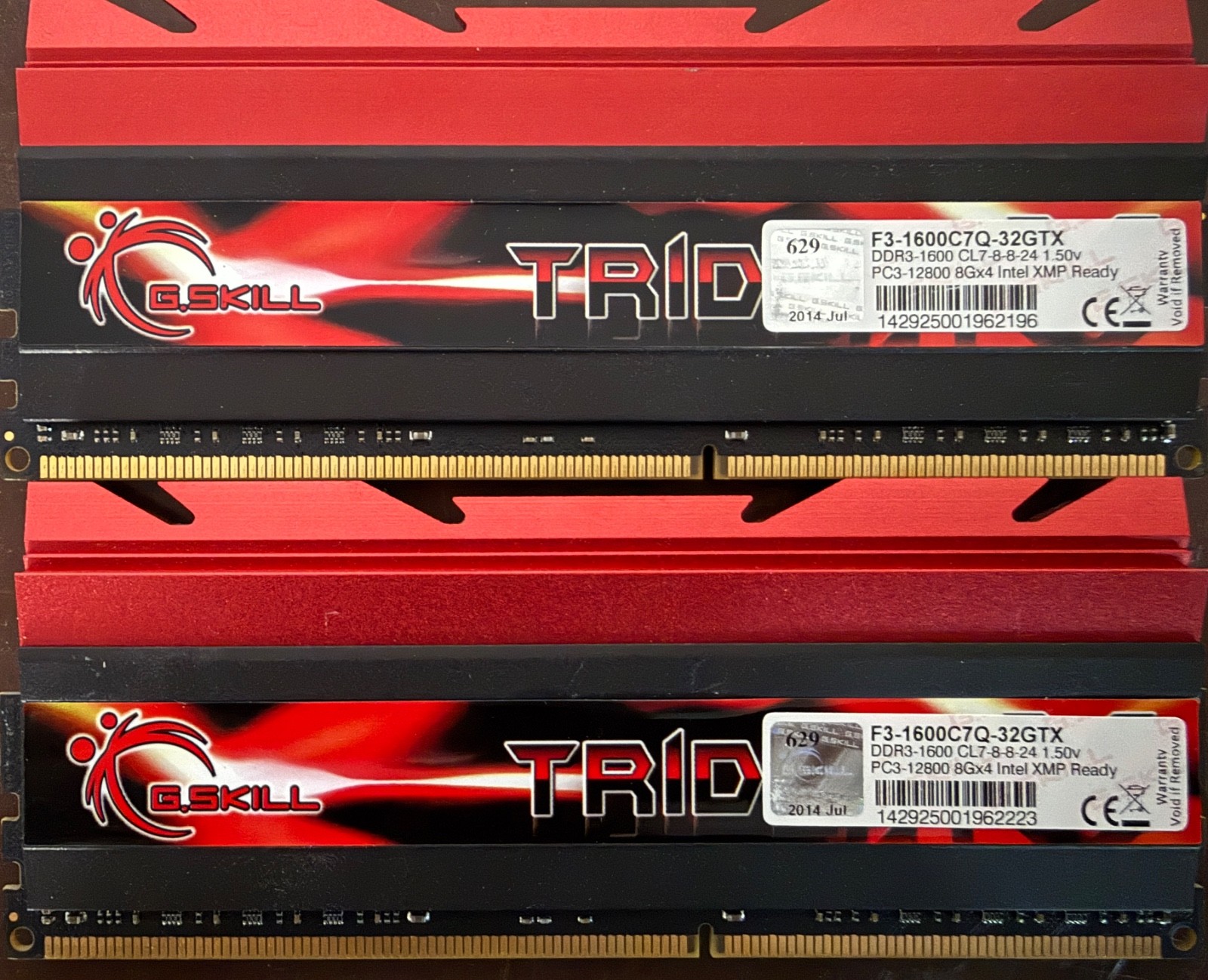 16GB G. Skill Trident X DDR3 (8GBx2 @ 1600MHz) RAM F3-1600C7Q-32GTX Memory
