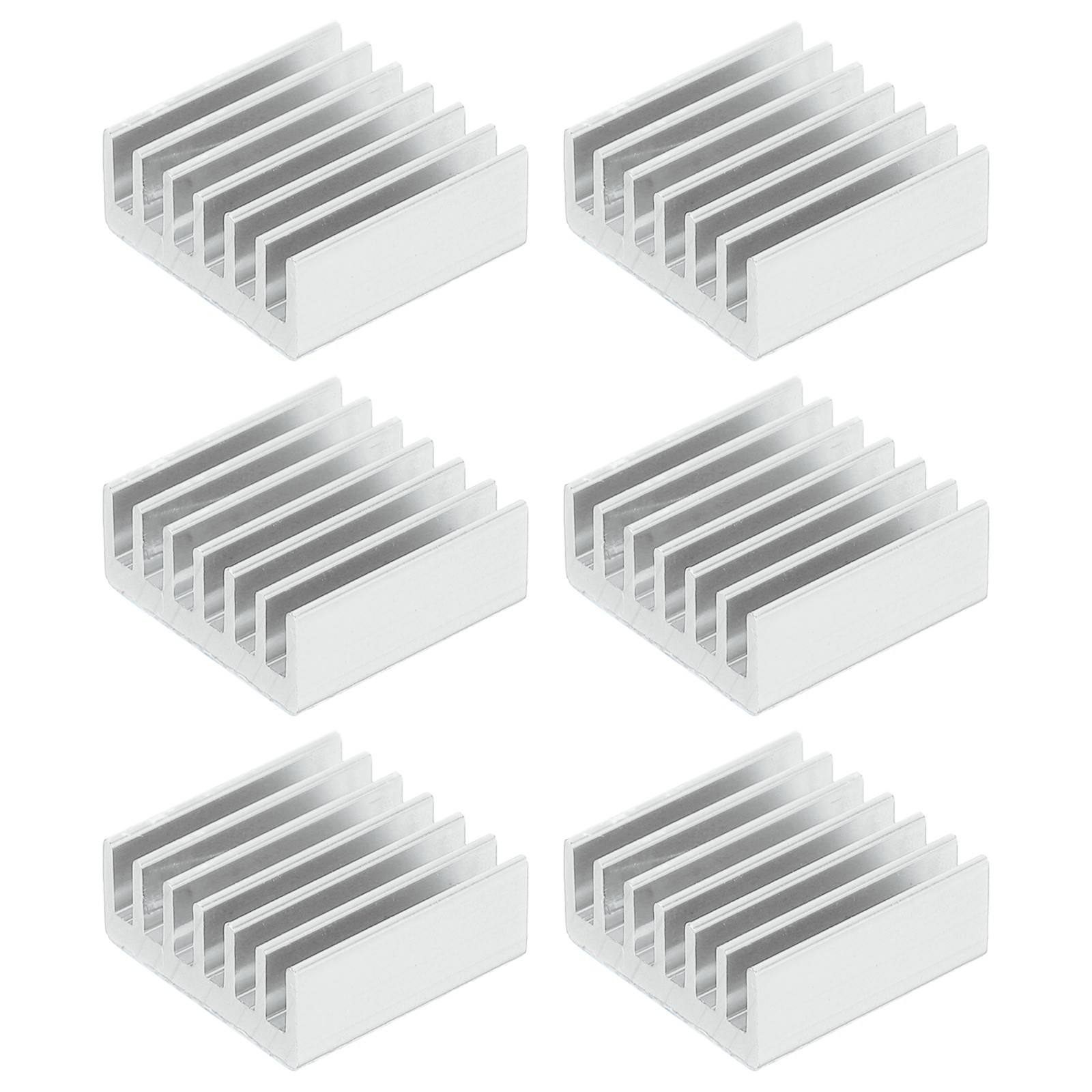 6 Pcs Heatsink 14x14x6mm Aluminum Heat Sink with Thermal Blue Sticker White