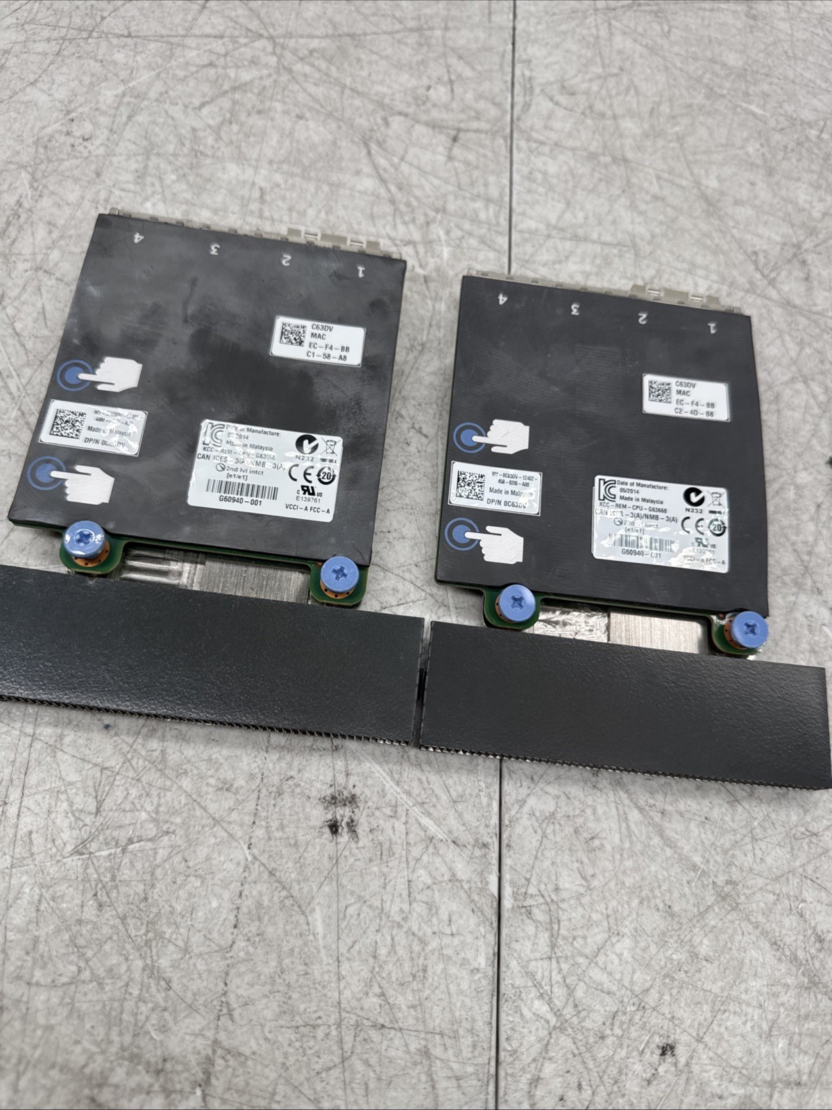 Lot of 2DELL INTEL DUAL PORT 10GB DAUGHTER CARD C63DV 0C63DV