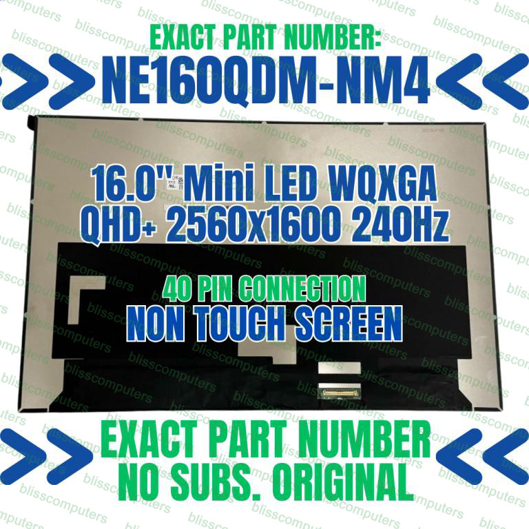 NE160QDM-NM4 miniLED LCD Screen Display Panel 2560×1600 240hz Non Touch